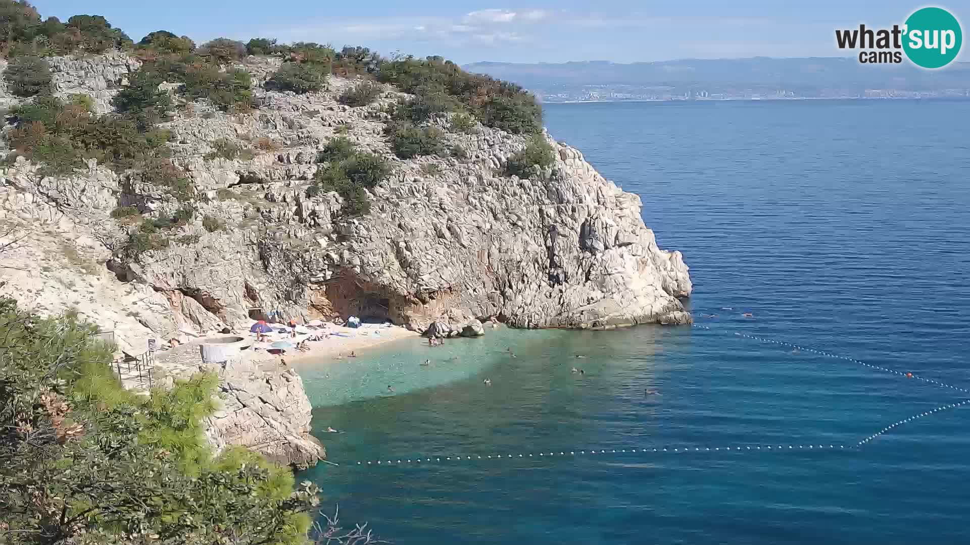 Spletna kamera Brseč plaža – Mošćenička Draga – Hrvaška