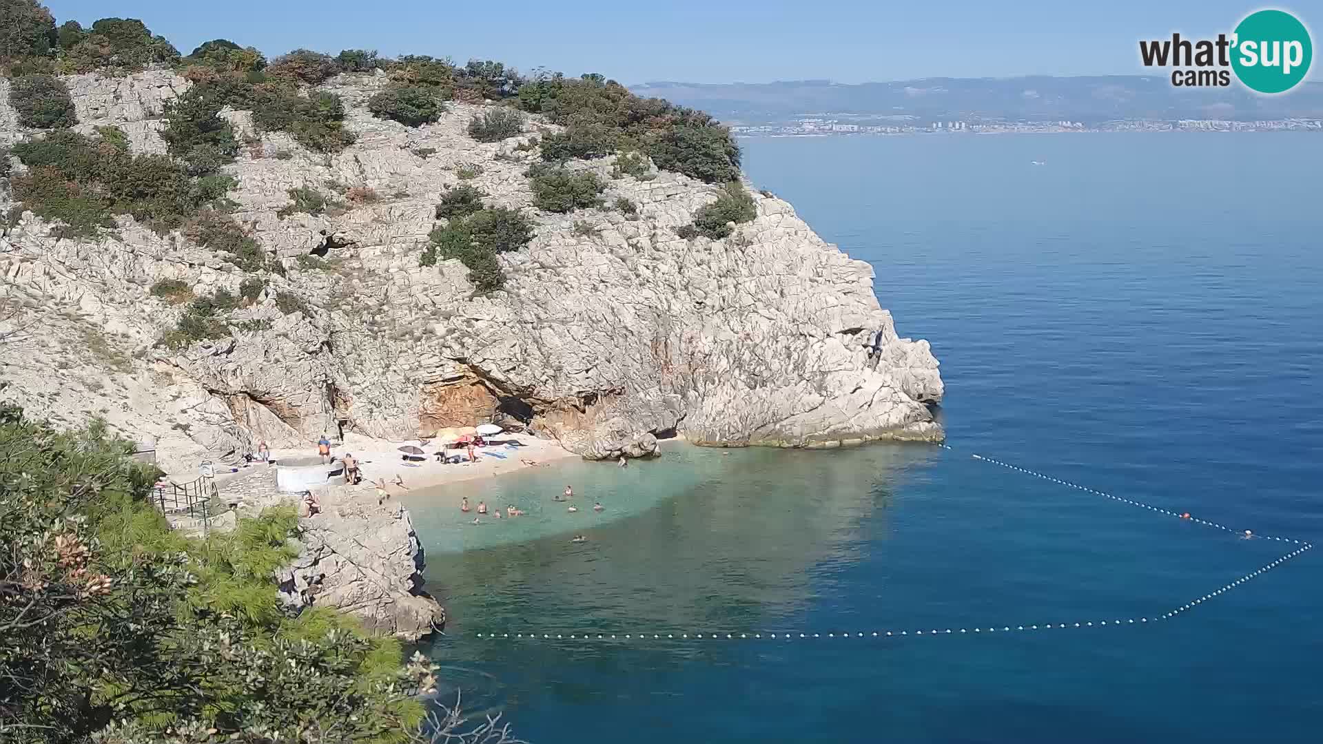 Cámara web de la playa de Brseč en Mošćenička Draga, Croacia