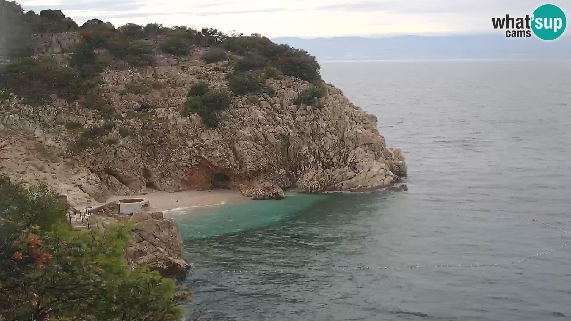 Spletna kamera Brseč plaža – Mošćenička Draga – Hrvaška