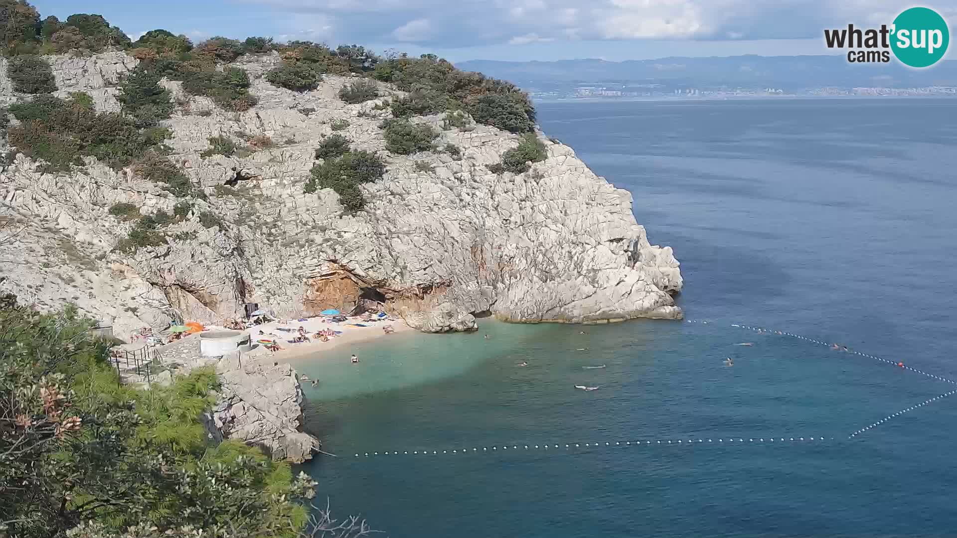Webcam plage Brseč à Mošćenička Draga, Croatie