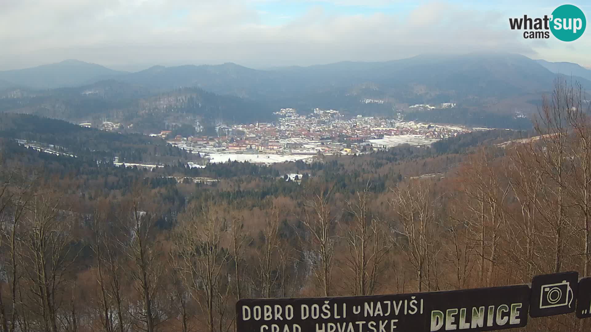 Panorama Delnice – vom Skigebiet Petehovac