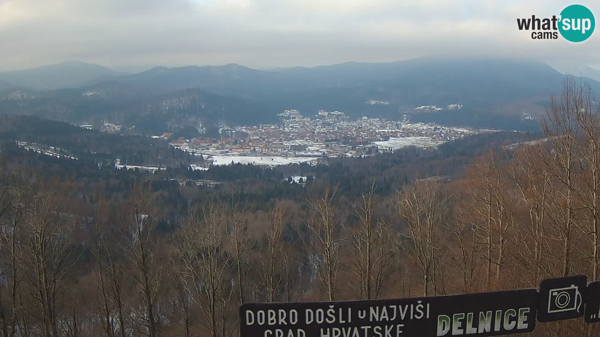 Panorama Delnice – vom Skigebiet Petehovac