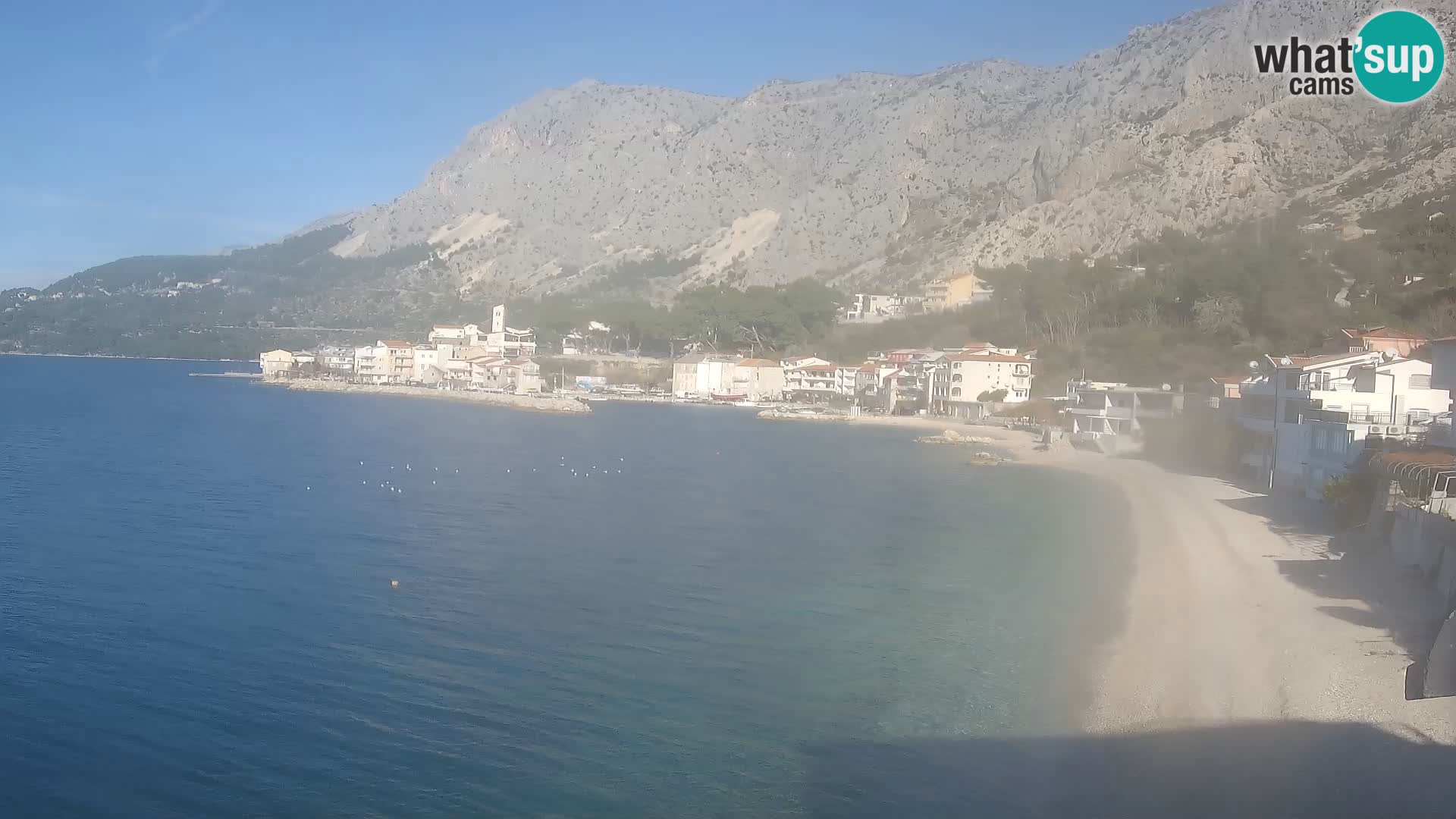 Web Kamera Drašnice (Podgora) – Plaža sa Apartmana Ober