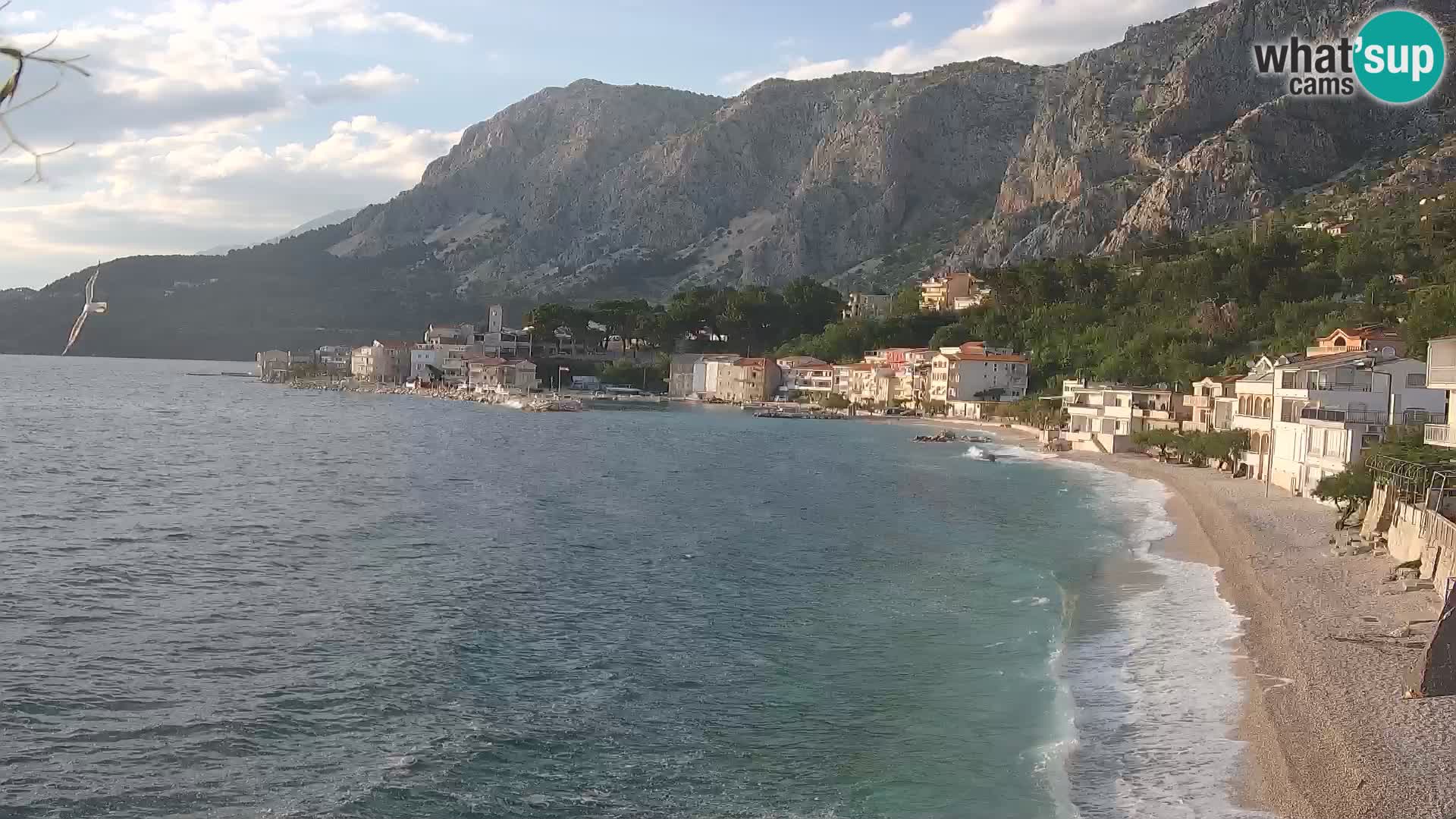 Web Kamera Drašnice (Podgora) – Plaža sa Apartmana Ober