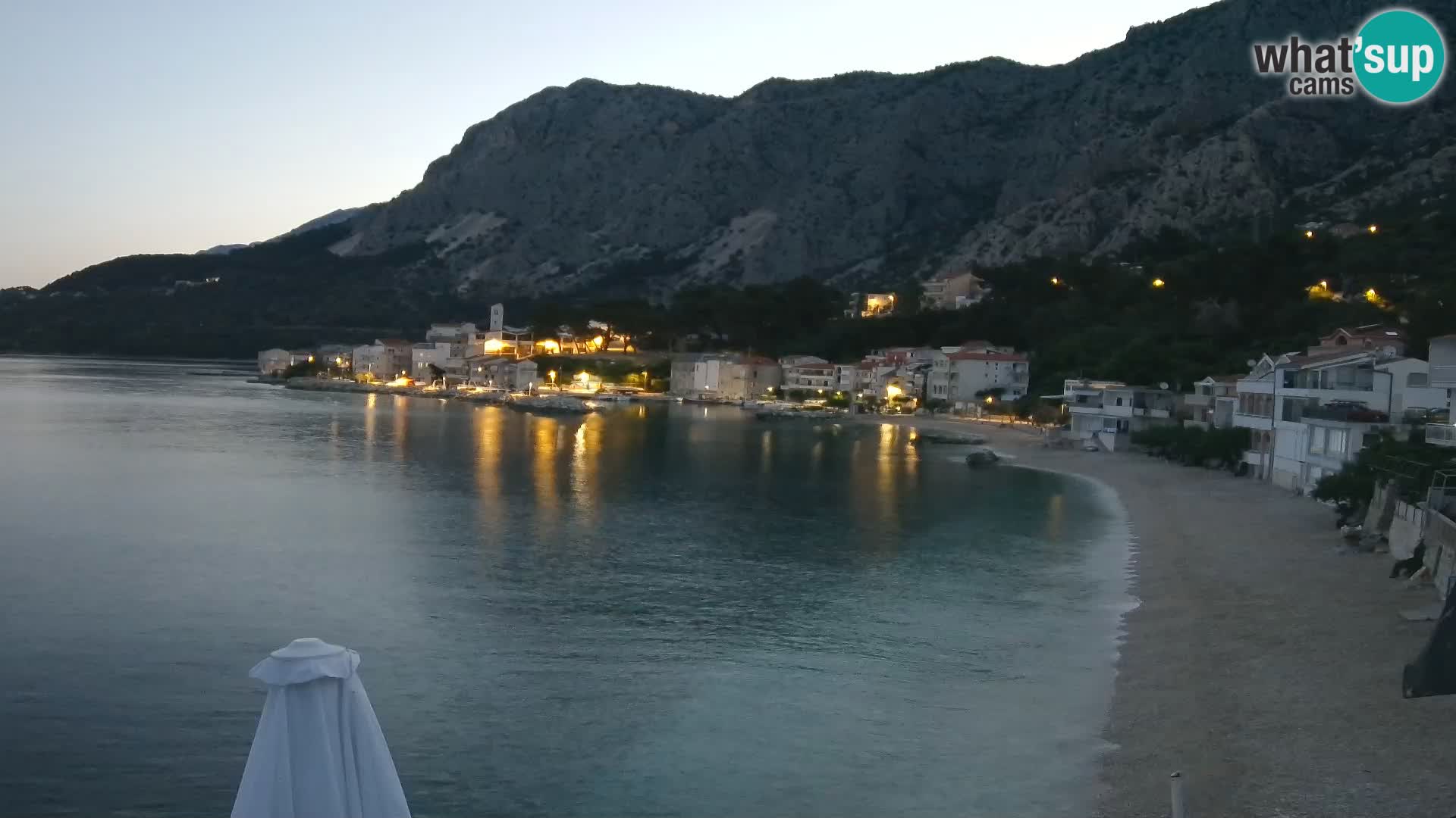 Web Kamera Drašnice (Podgora) – Plaža sa Apartmana Ober