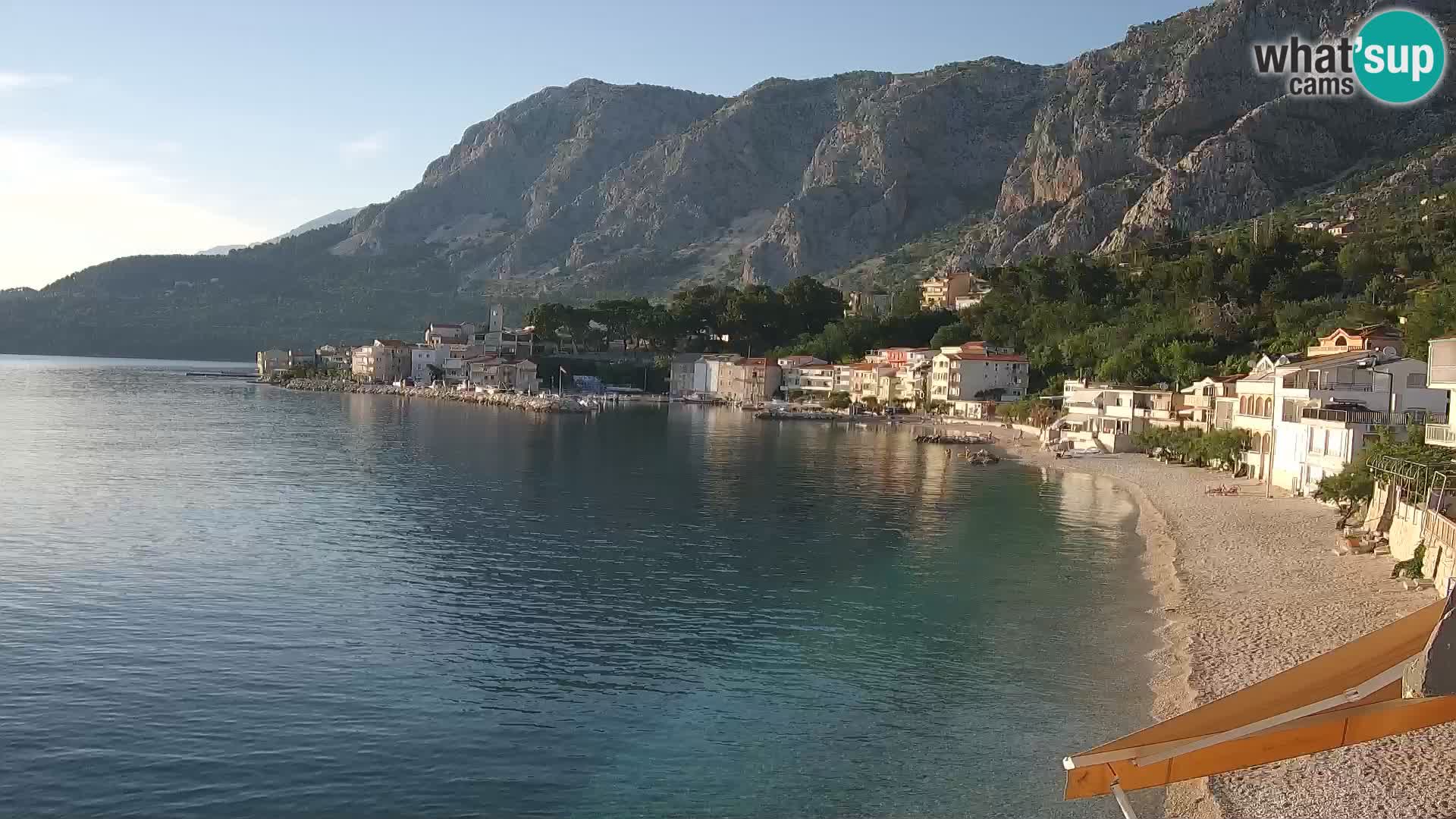 Web Kamera Drašnice (Podgora) – Plaža sa Apartmana Ober