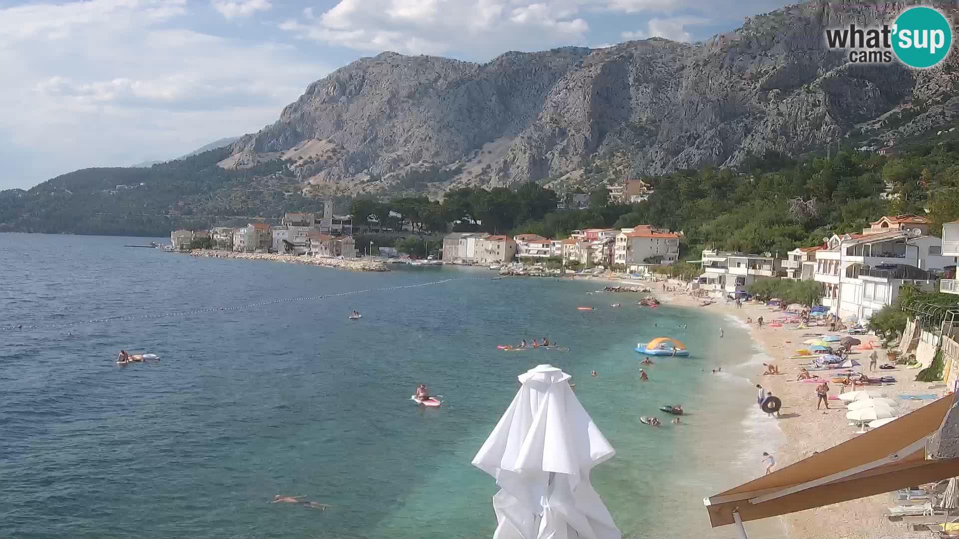 Web Kamera Drašnice (Podgora) – Plaža sa Apartmana Ober