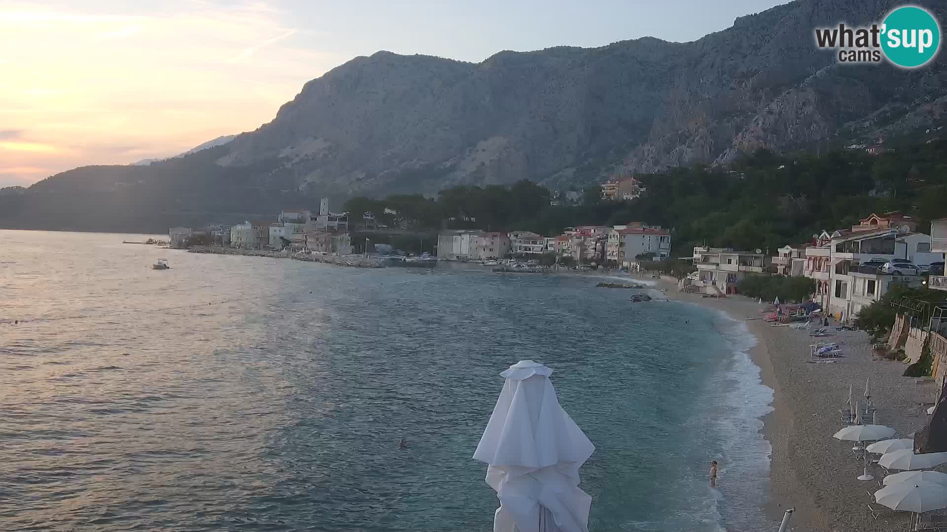 Web Kamera Drašnice (Podgora) – Plaža sa Apartmana Ober