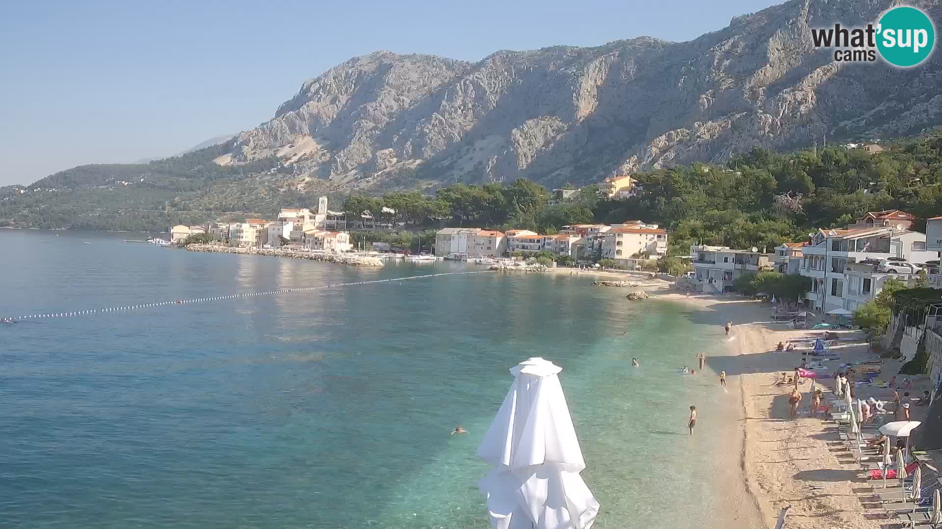 Web Kamera Drašnice (Podgora) – Plaža sa Apartmana Ober