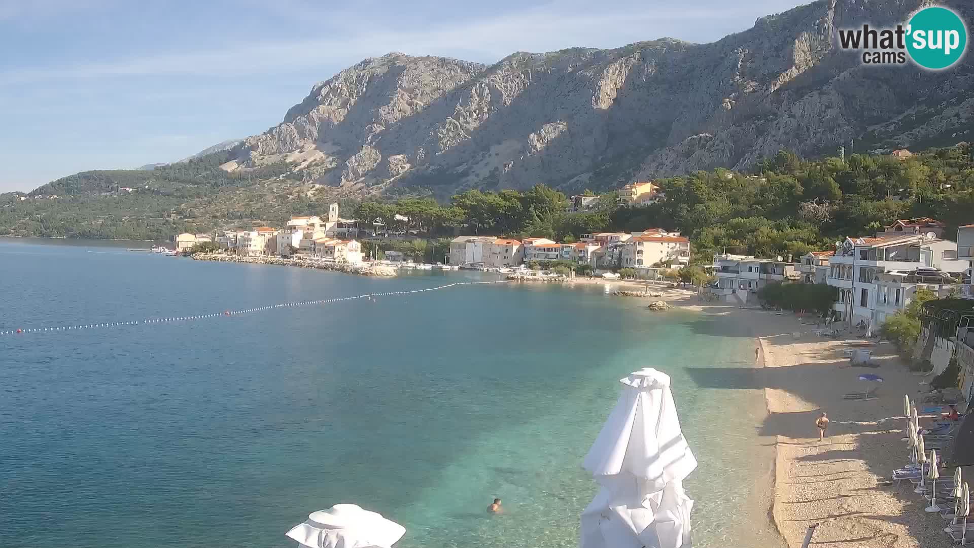 Web Kamera Drašnice (Podgora) – Plaža sa Apartmana Ober