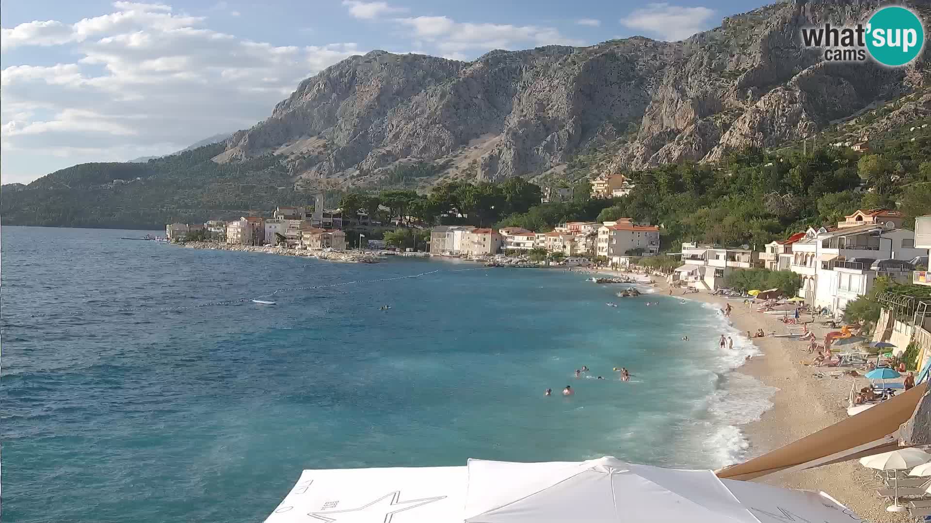 Web Kamera Drašnice (Podgora) – Plaža sa Apartmana Ober