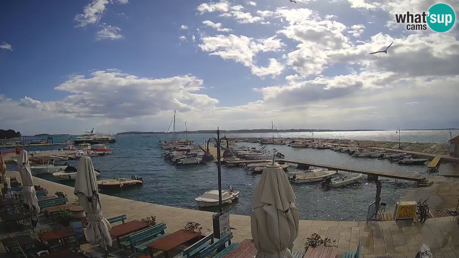 Webcam Fažana riva and city marina – Istria