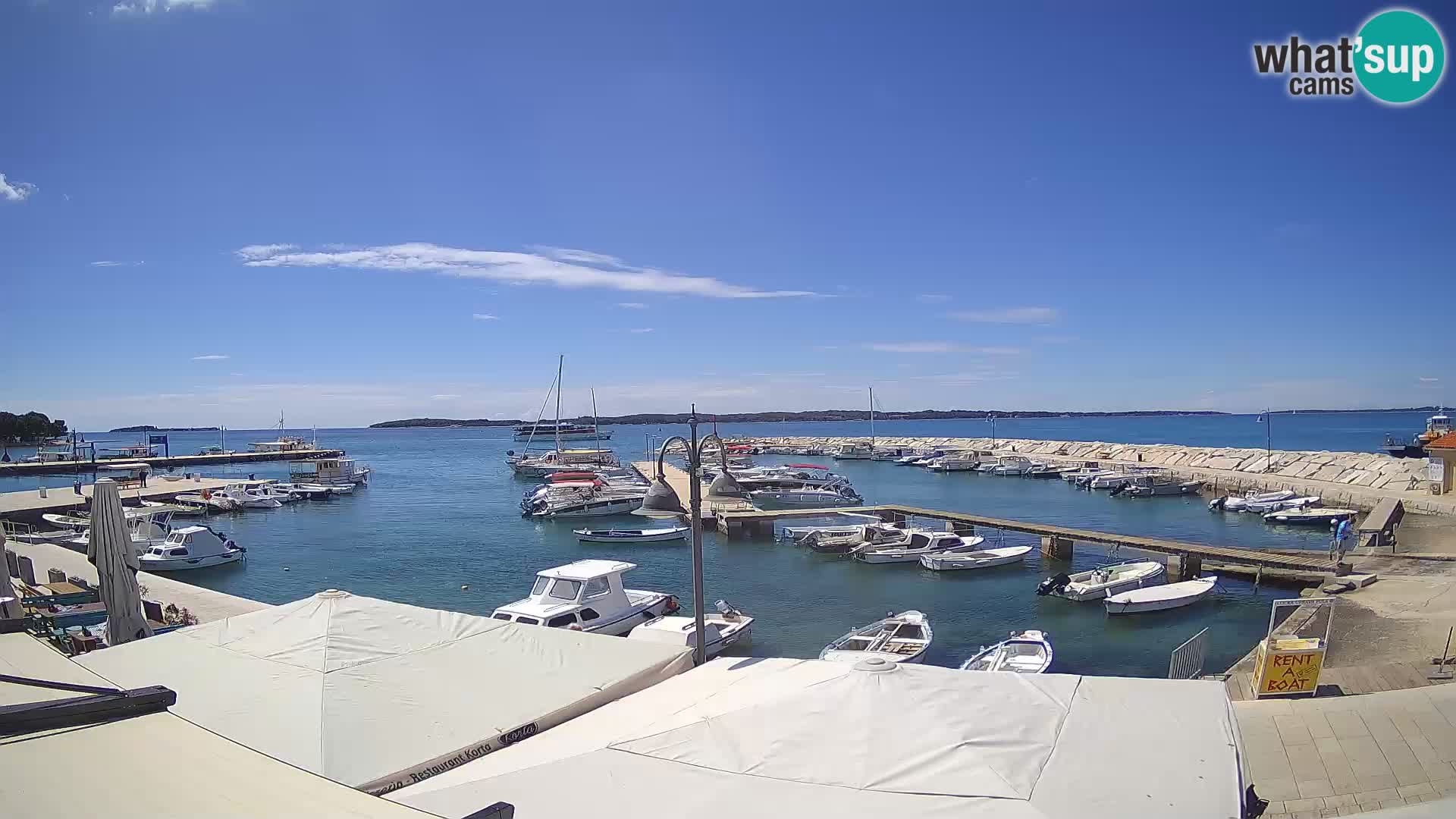 Fažana Camera en vivo riva y marina de la ciudad – Istria