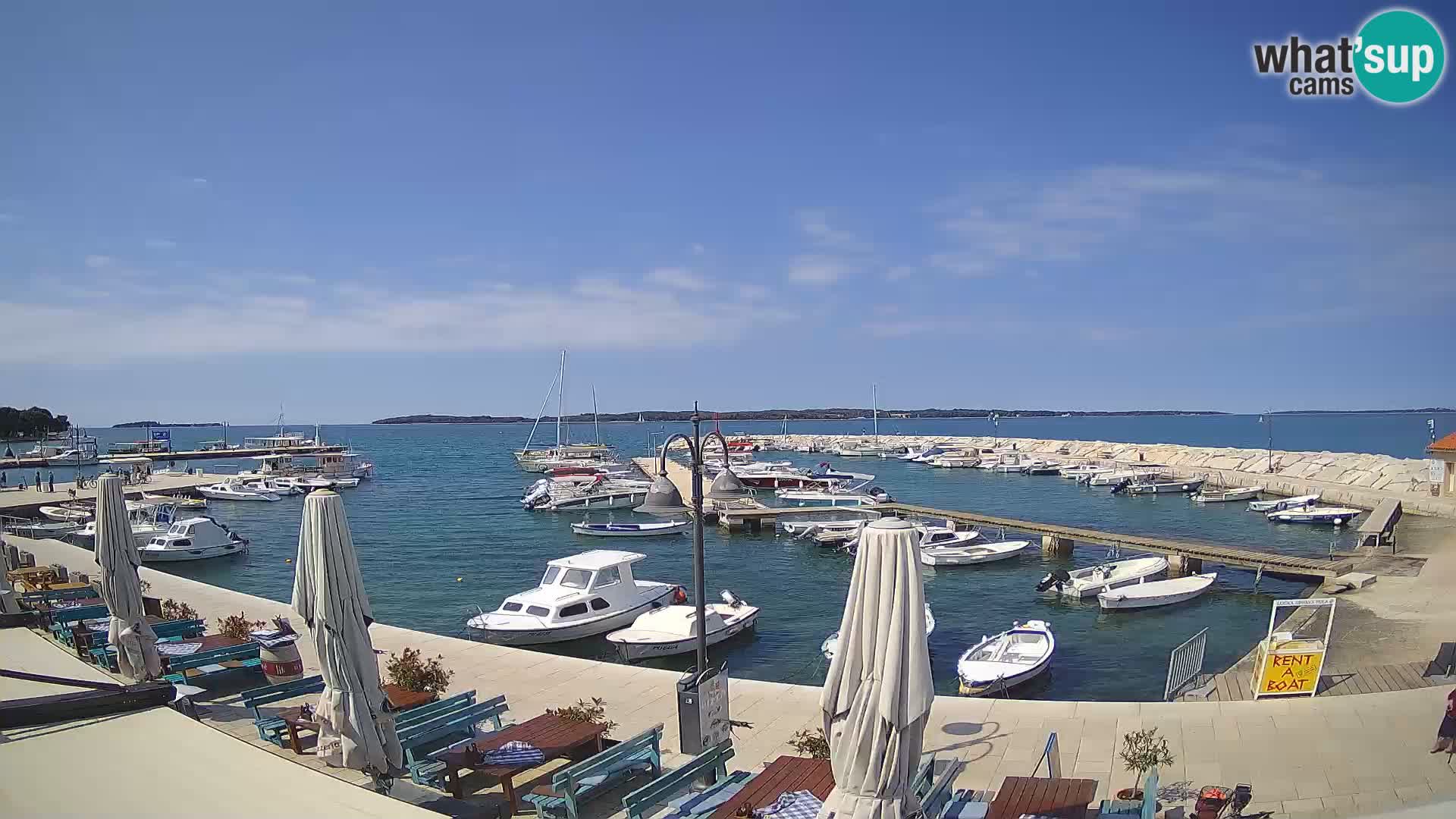Spletna kamera Fažana riva in mestna marina – Istra