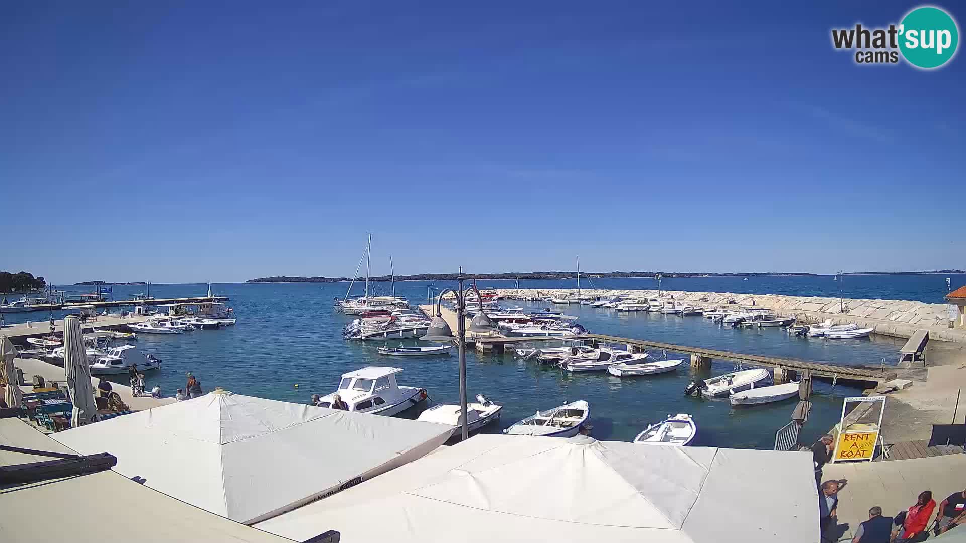 Fažana Camera en vivo riva y marina de la ciudad – Istria