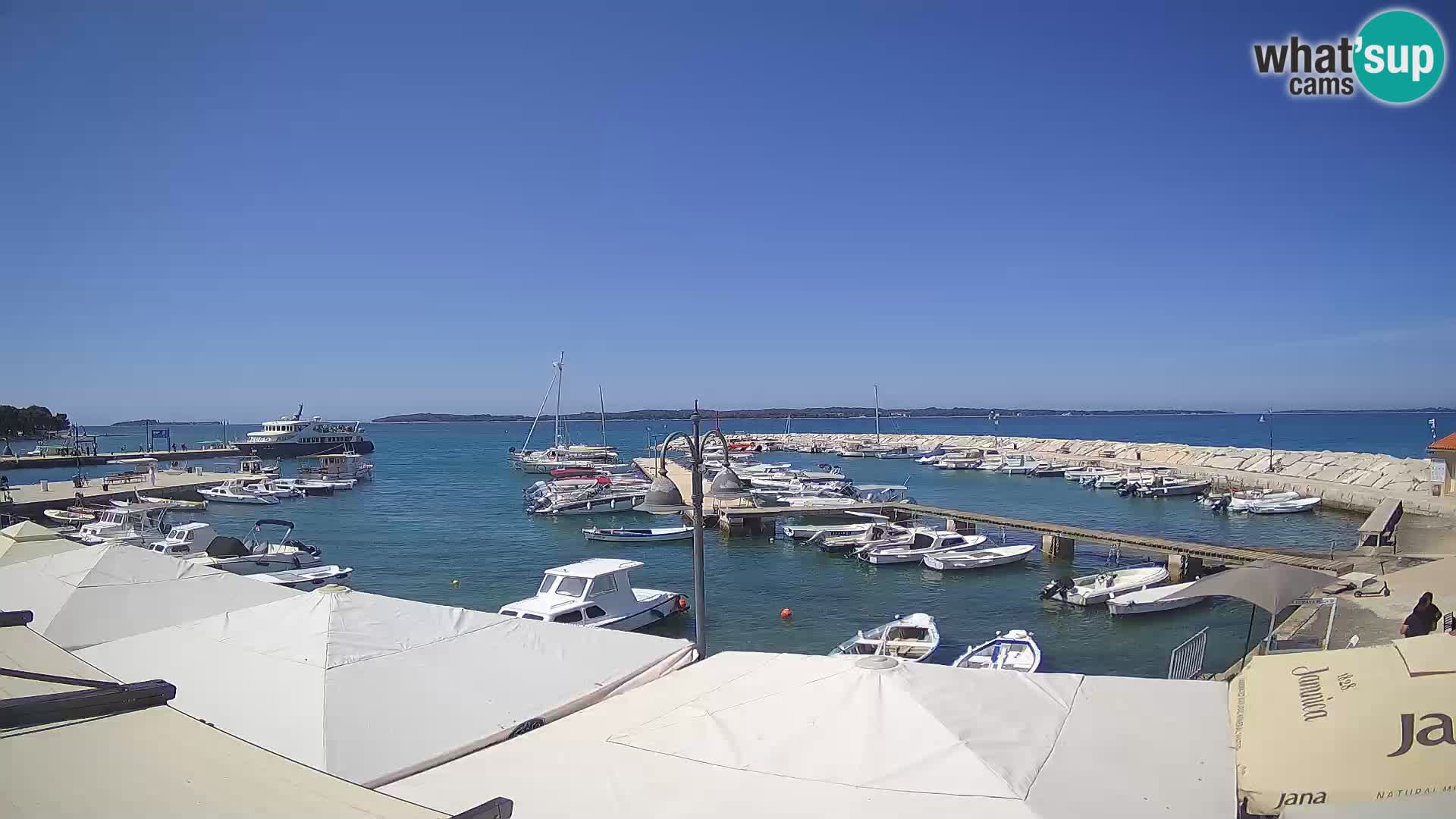 Spletna kamera Fažana riva in mestna marina – Istra