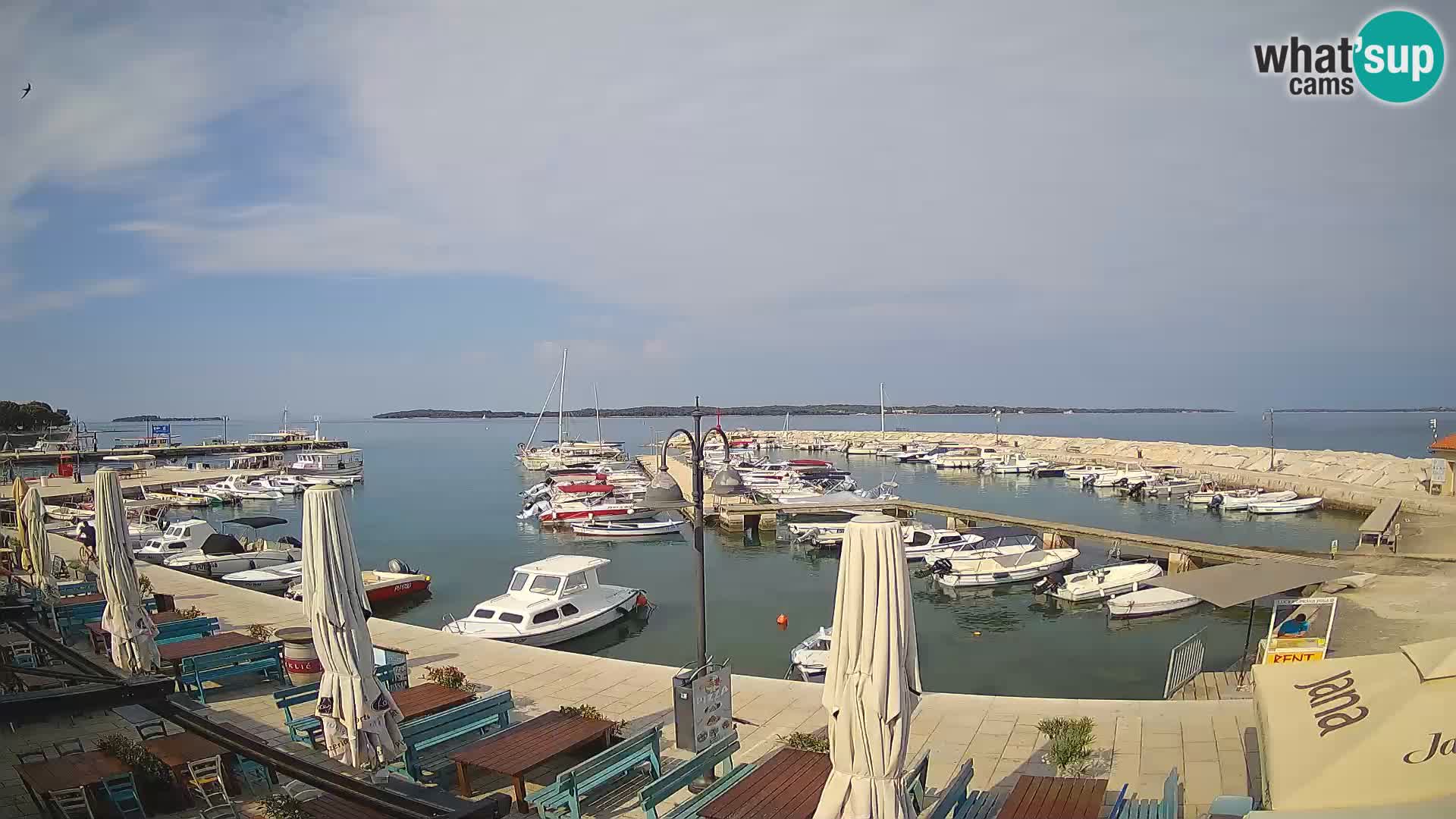 Spletna kamera Fažana riva in mestna marina – Istra