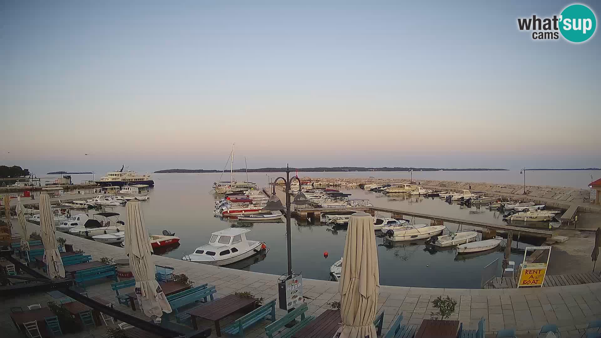 Fažana Camera en vivo riva y marina de la ciudad – Istria