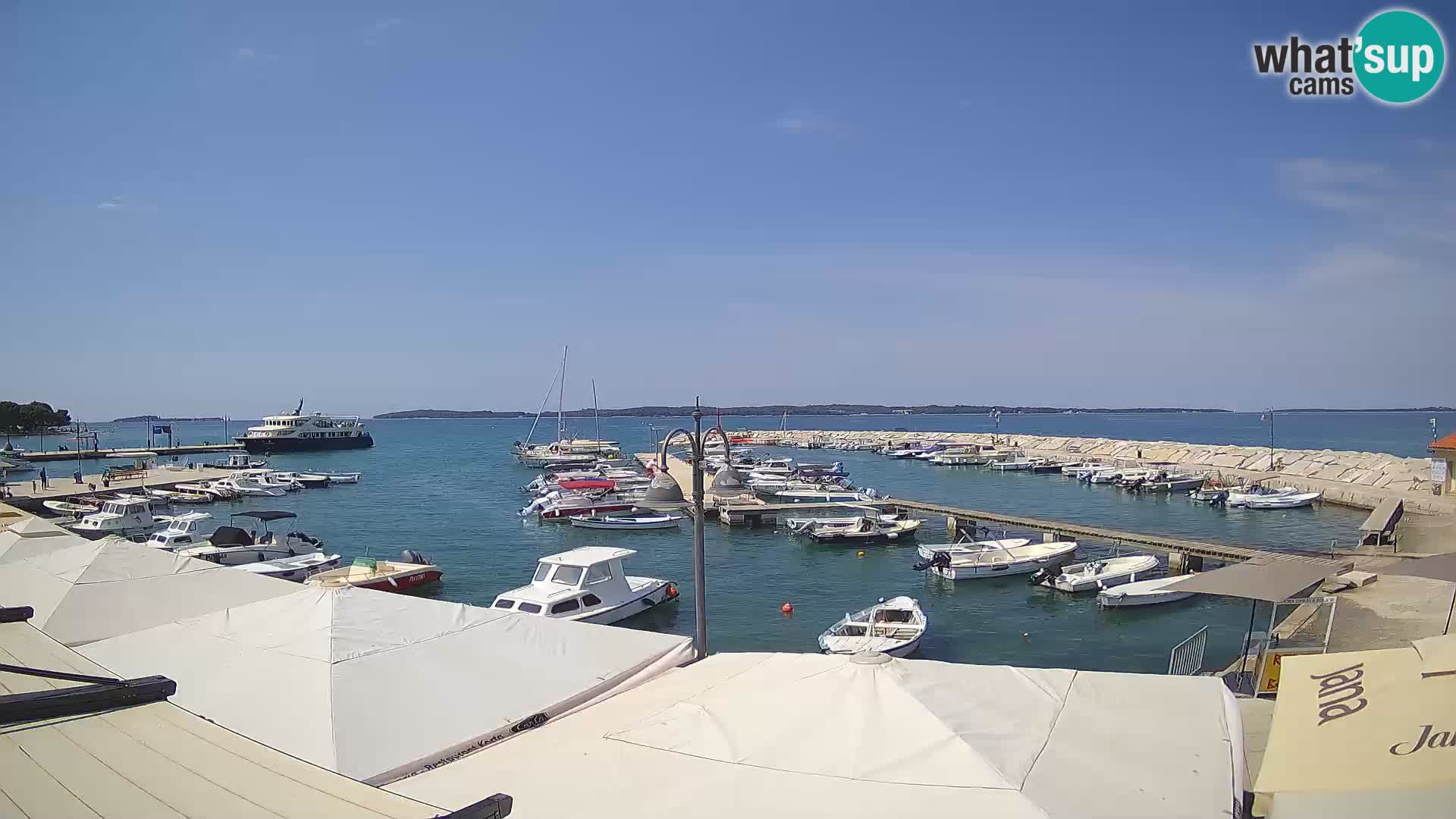 Spletna kamera Fažana riva in mestna marina – Istra