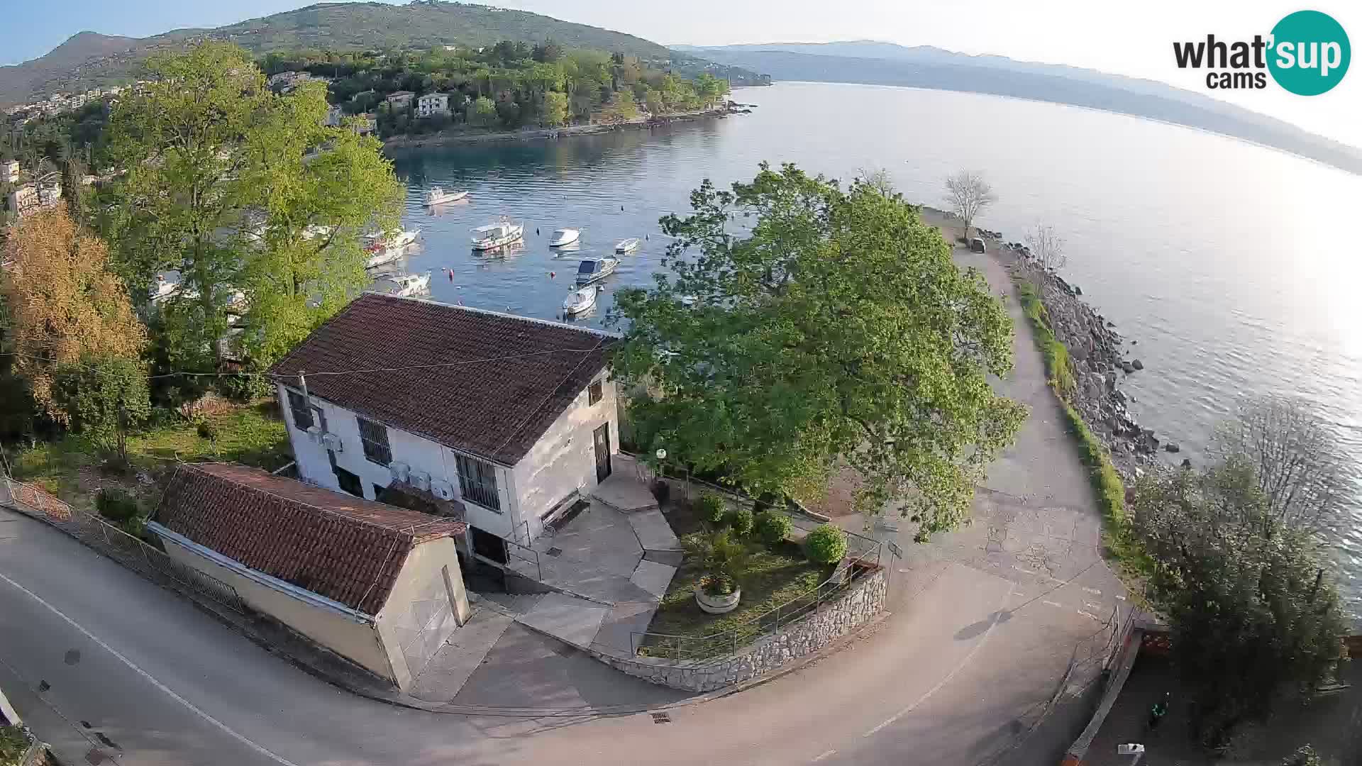 Spletna kamera pristanišče Ika – Pogled v živo na pristanišče in luči Opatije