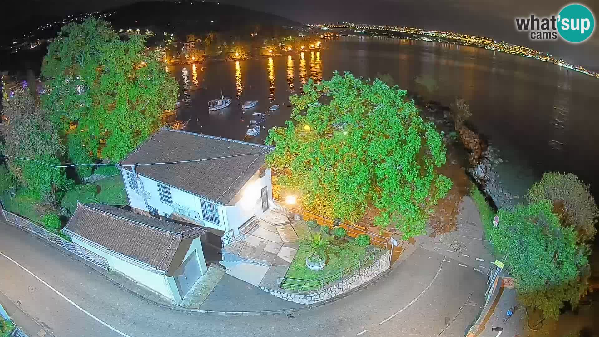Webcam puerto de Ika – Vista en directo y luces de Opatija