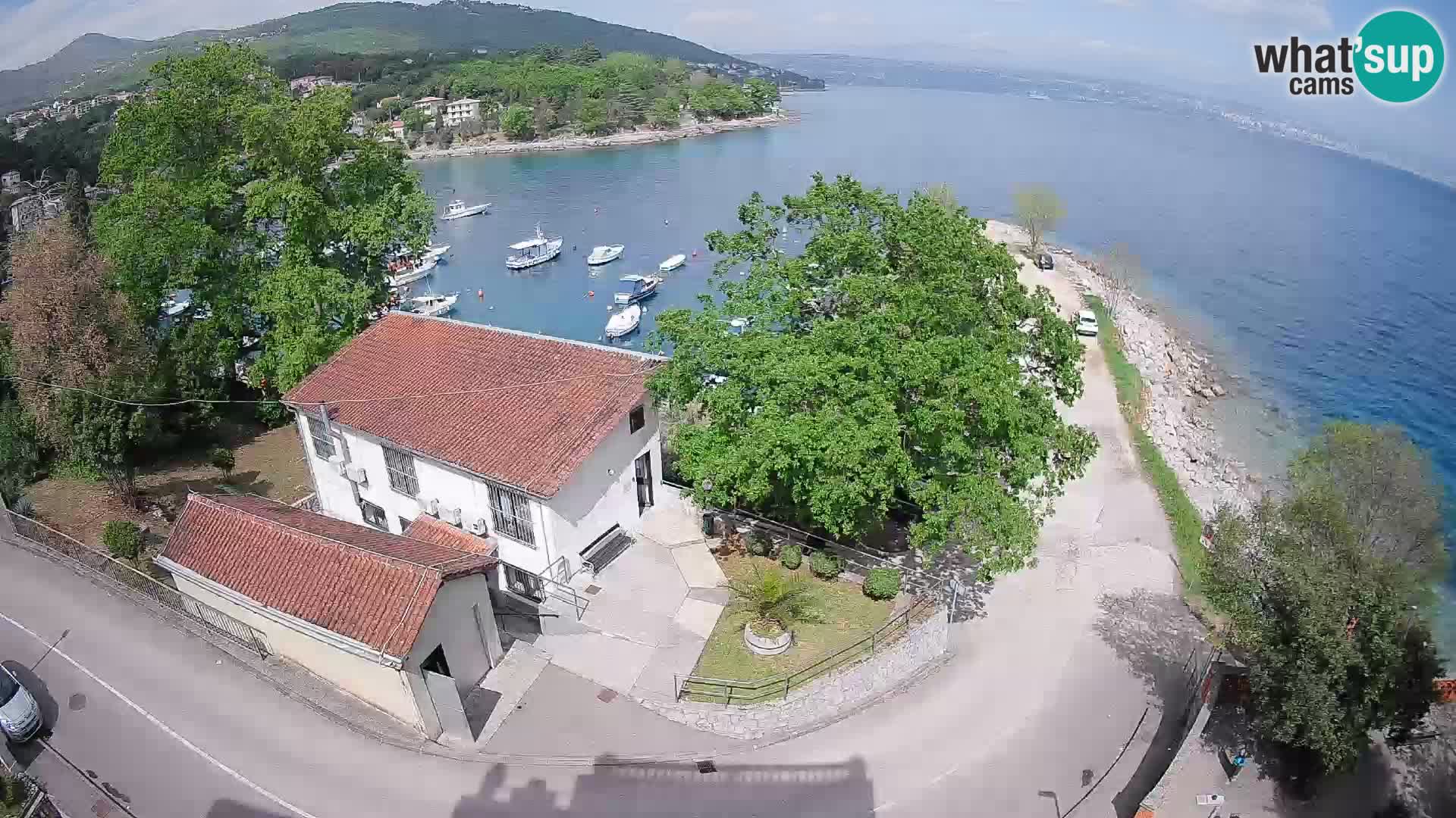 Spletna kamera pristanišče Ika – Pogled v živo na pristanišče in luči Opatije