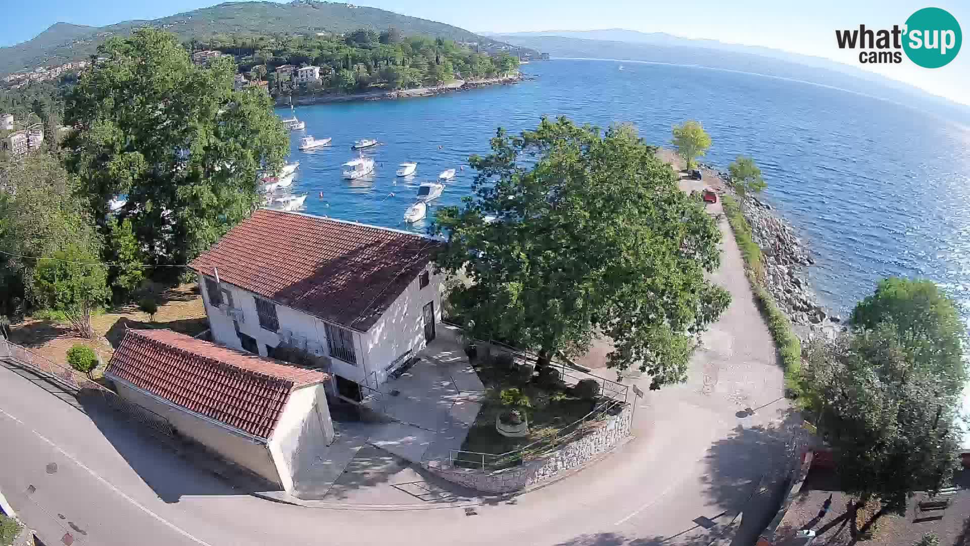 Spletna kamera pristanišče Ika – Pogled v živo na pristanišče in luči Opatije