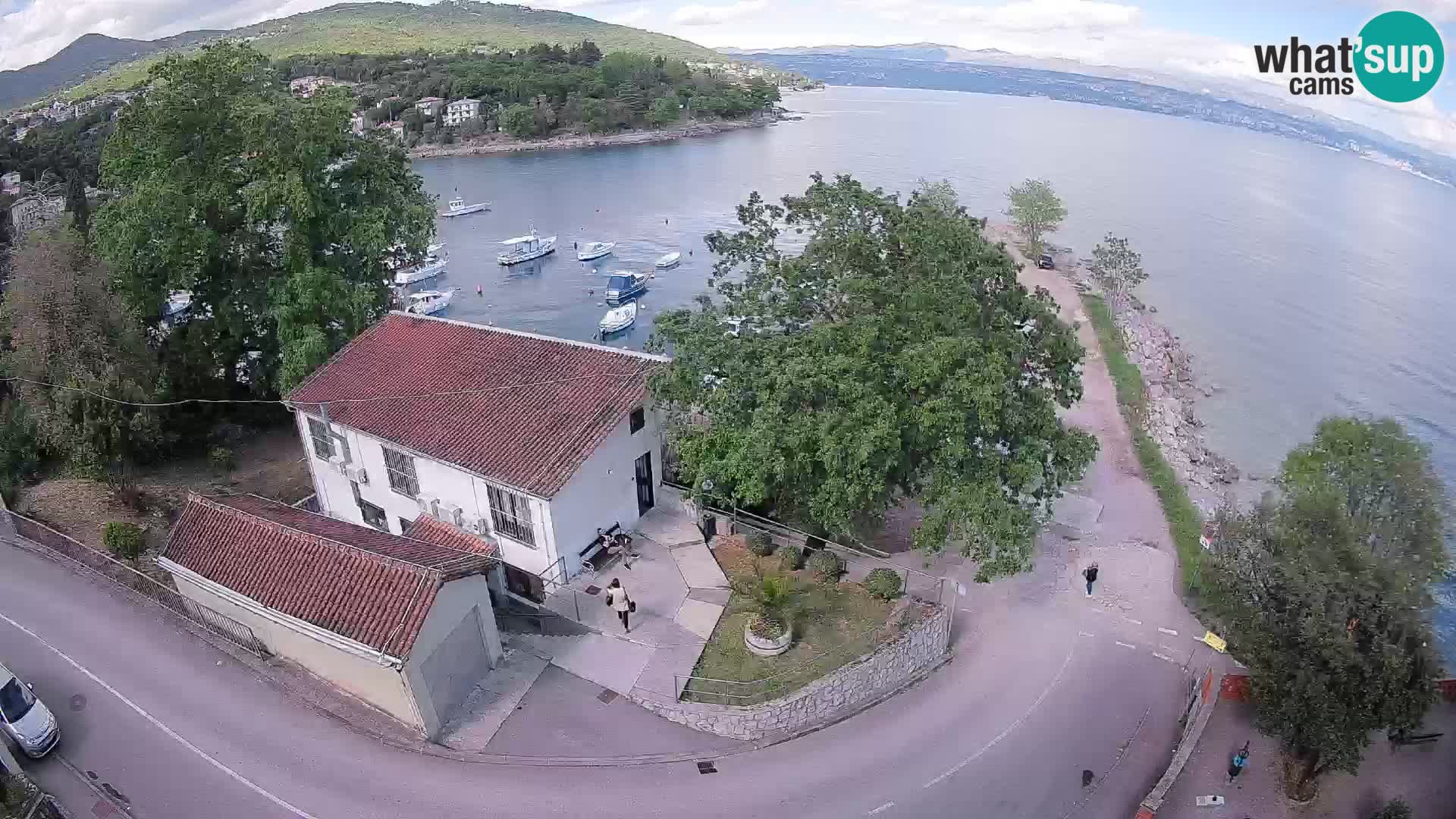 Spletna kamera pristanišče Ika – Pogled v živo na pristanišče in luči Opatije