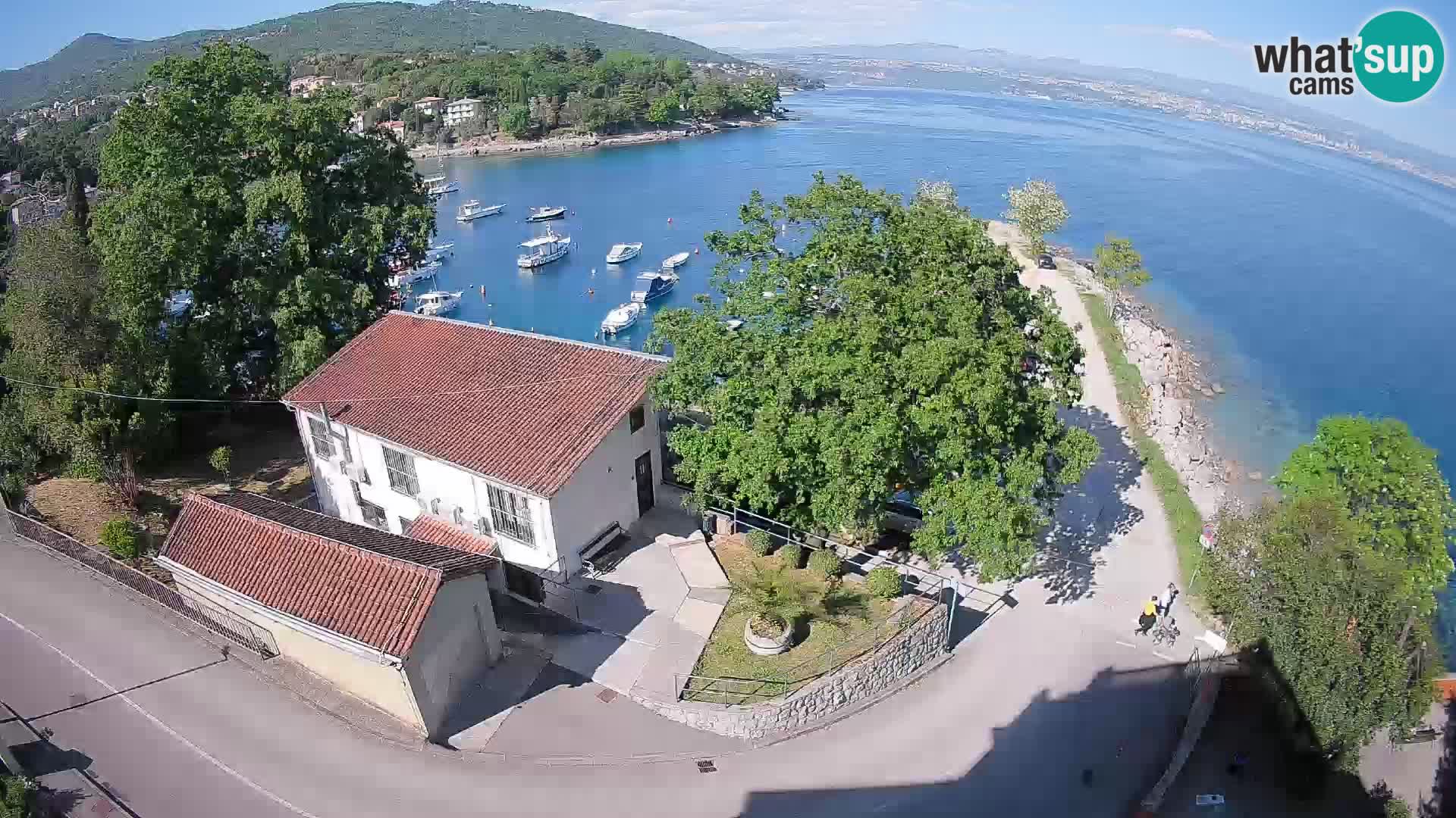 Spletna kamera pristanišče Ika – Pogled v živo na pristanišče in luči Opatije