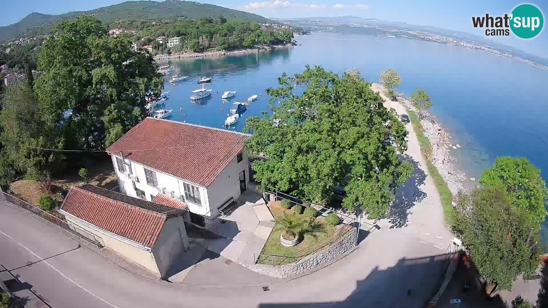 Spletna kamera pristanišče Ika – Pogled v živo na pristanišče in luči Opatije