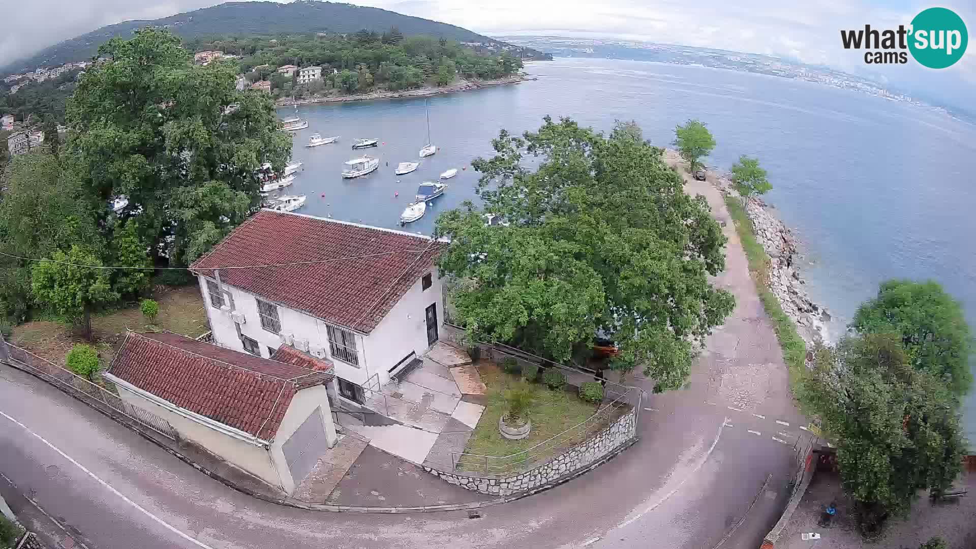 Spletna kamera pristanišče Ika – Pogled v živo na pristanišče in luči Opatije