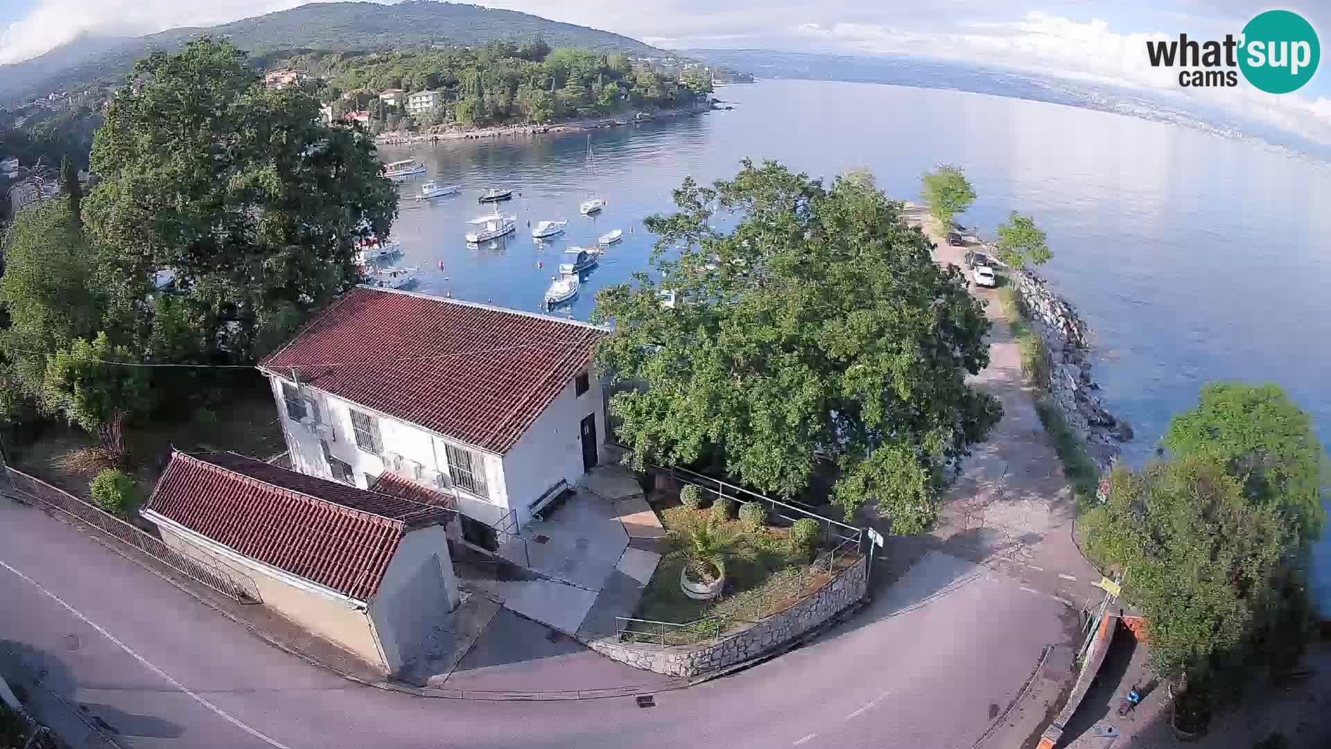 Spletna kamera pristanišče Ika – Pogled v živo na pristanišče in luči Opatije