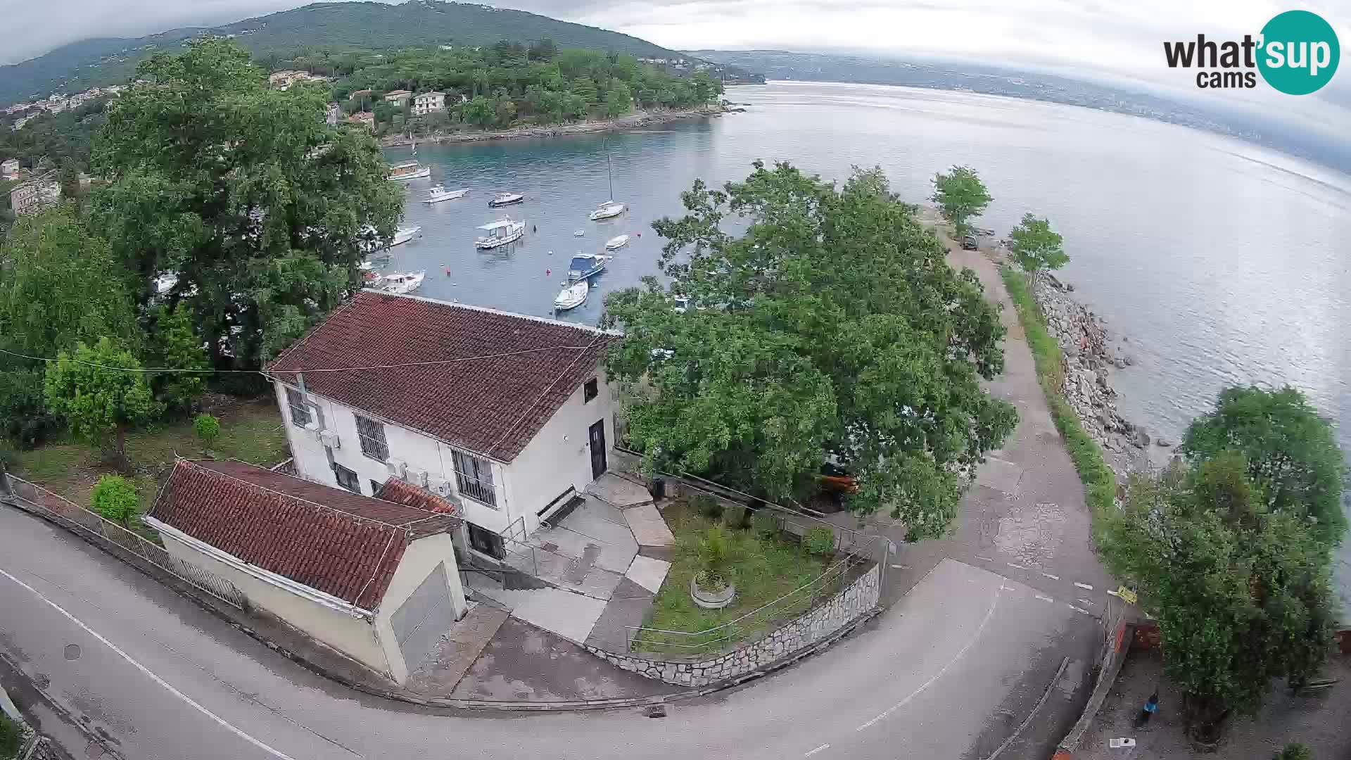 Spletna kamera pristanišče Ika – Pogled v živo na pristanišče in luči Opatije