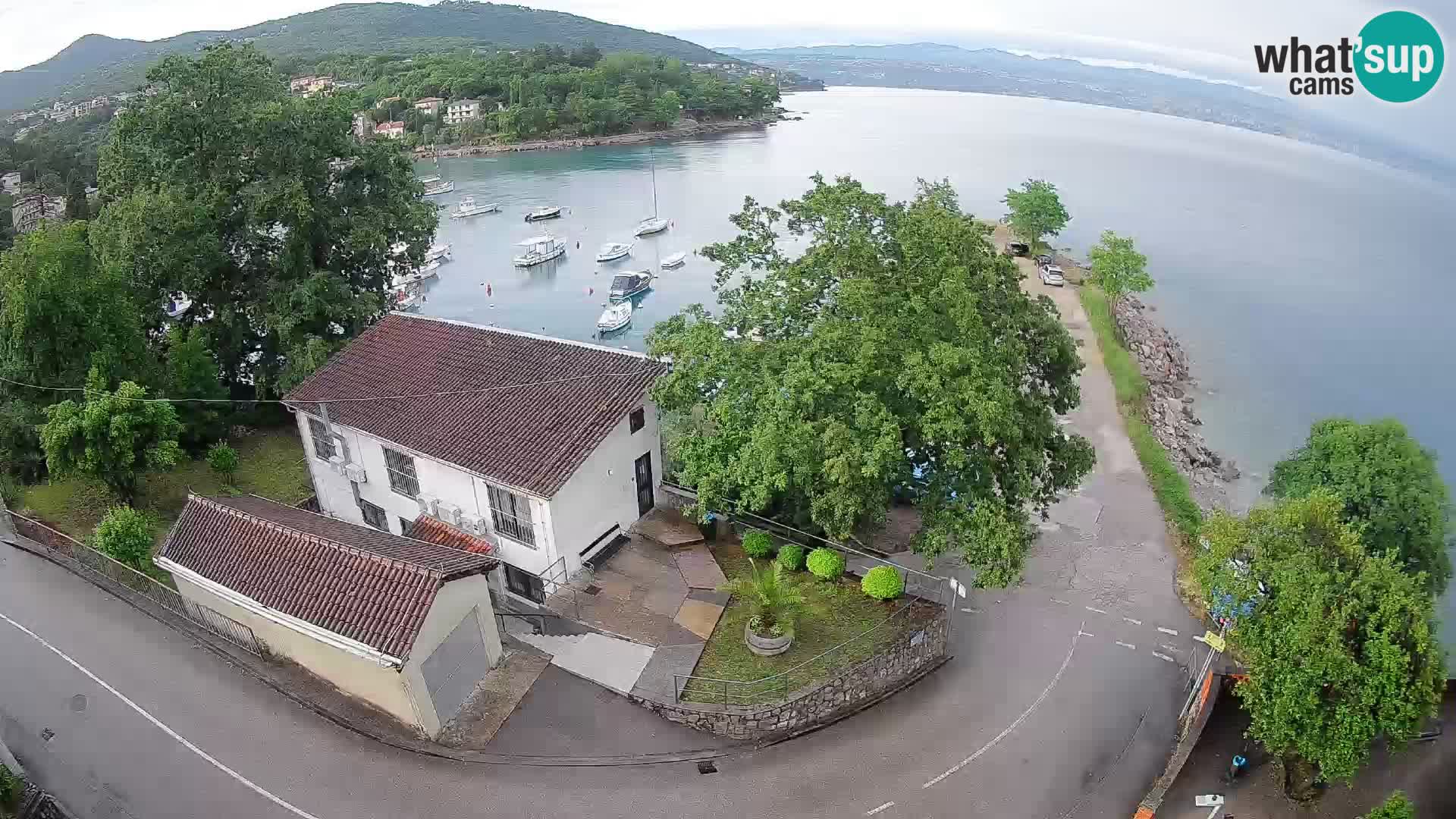 Spletna kamera pristanišče Ika – Pogled v živo na pristanišče in luči Opatije