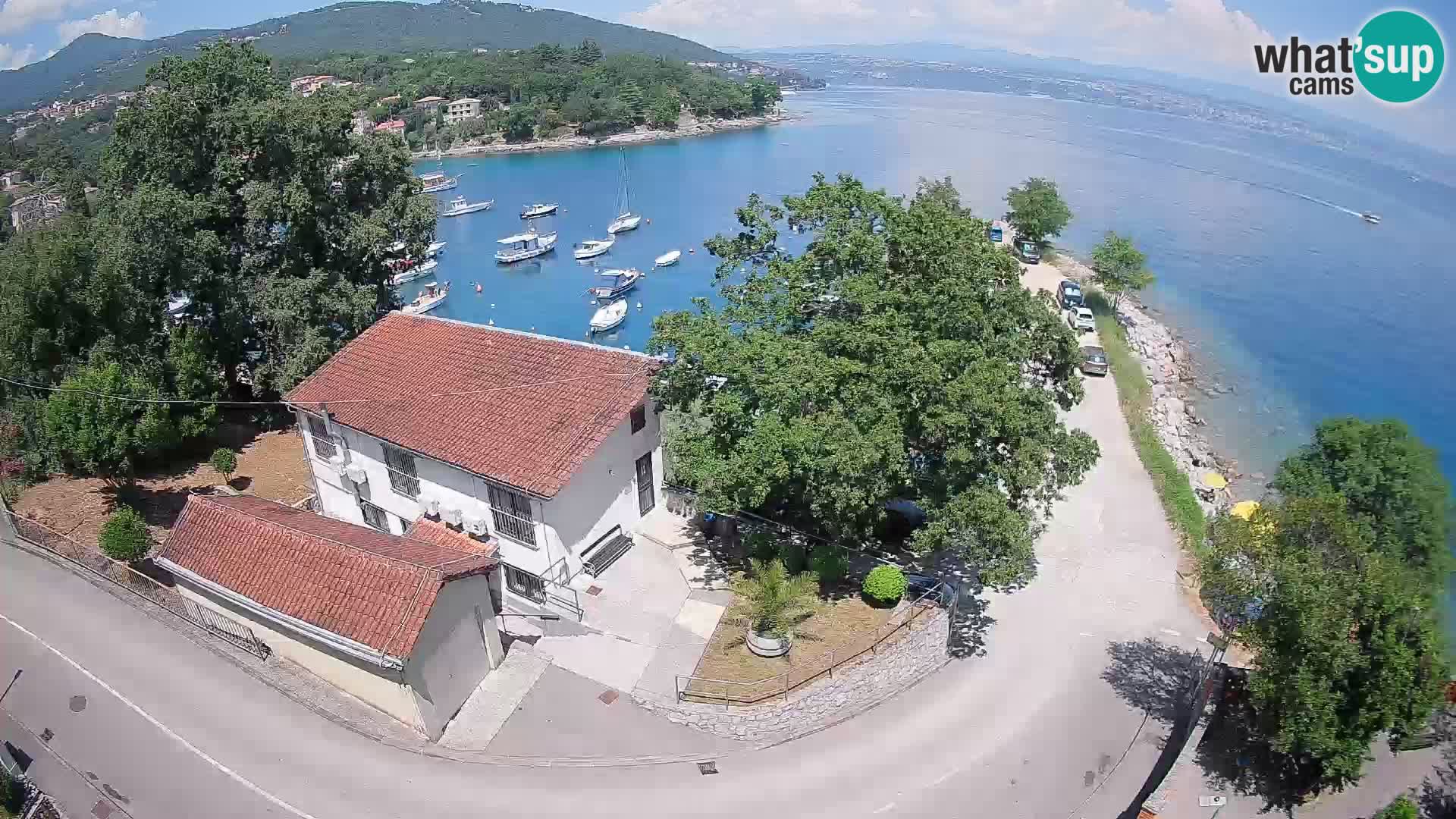 Spletna kamera pristanišče Ika – Pogled v živo na pristanišče in luči Opatije
