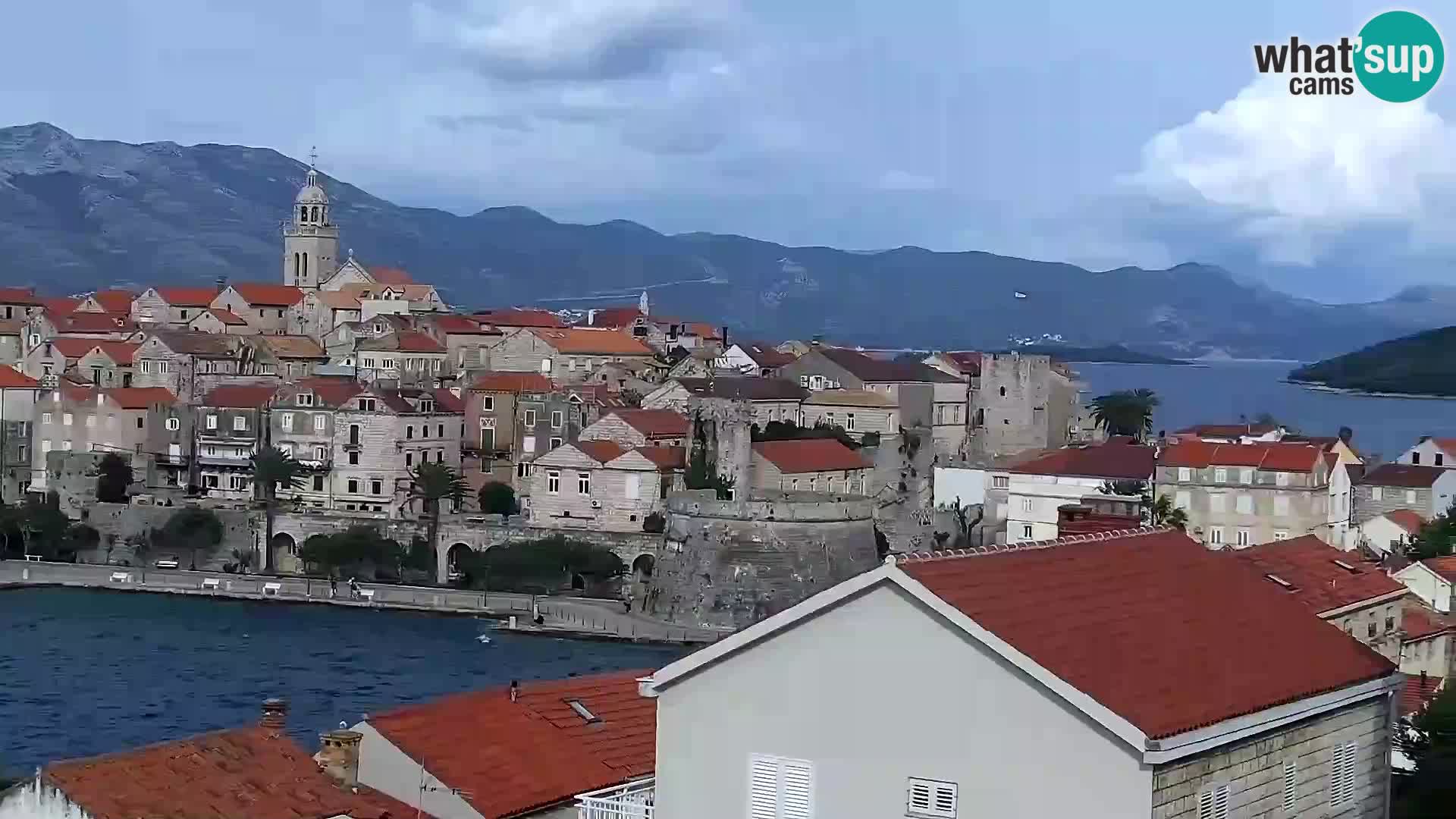 Panorama city Korčula webcam live