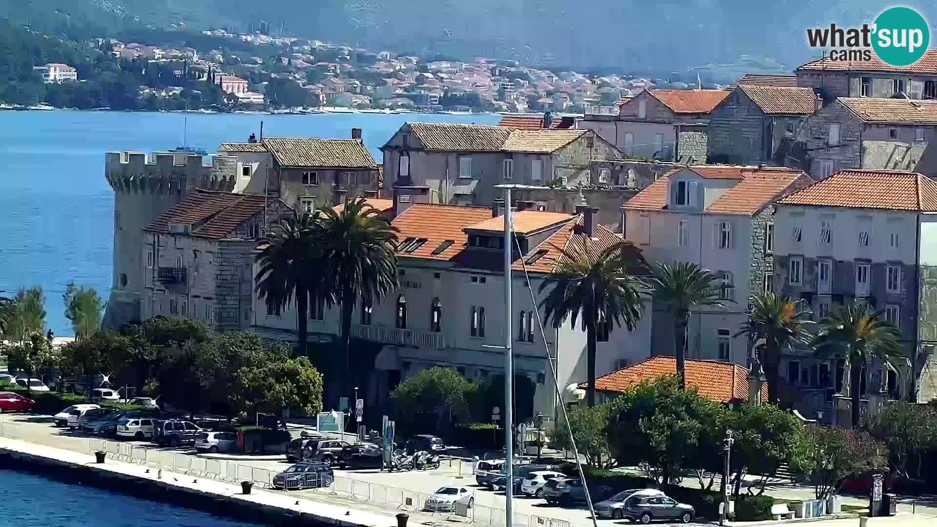 Panorama mesta Korčula kamera v živo