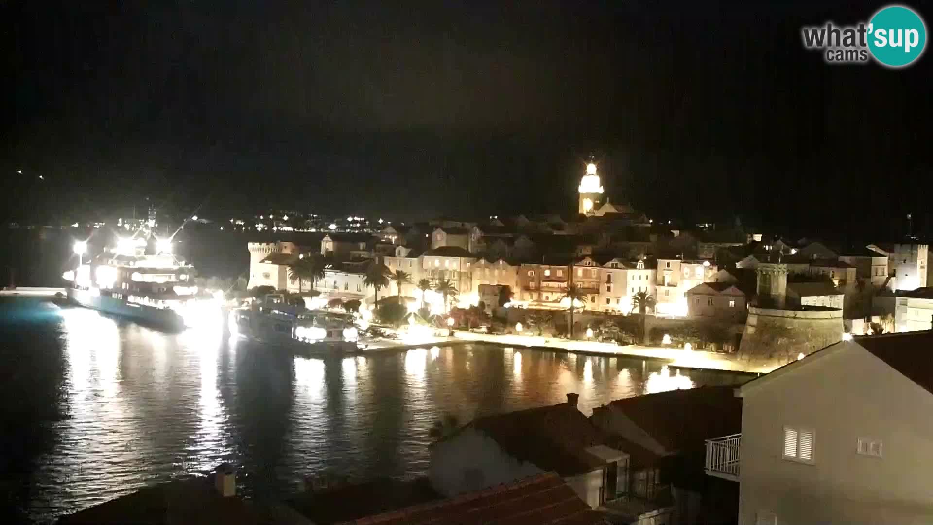 Panorama mesta Korčula kamera v živo