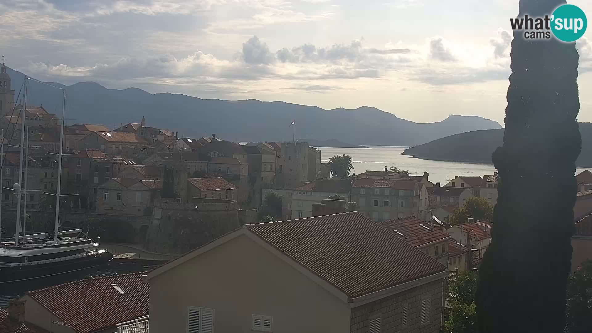 Panorama city Korčula webcam live