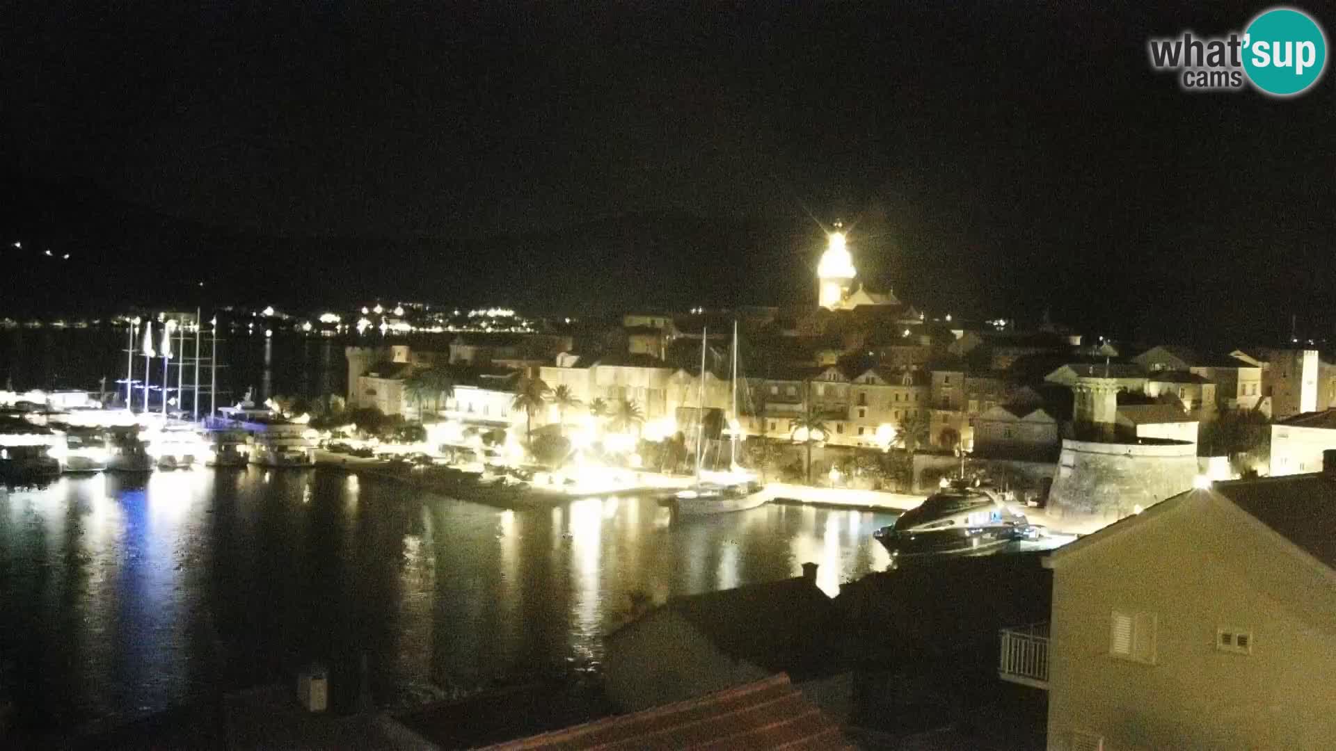 Panorama mesta Korčula kamera v živo