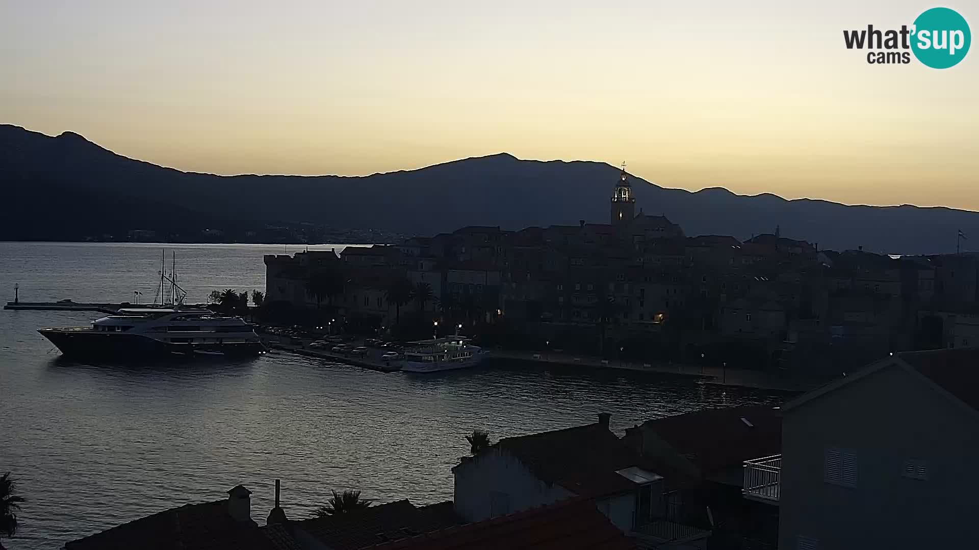 Panorama city Korčula webcam live