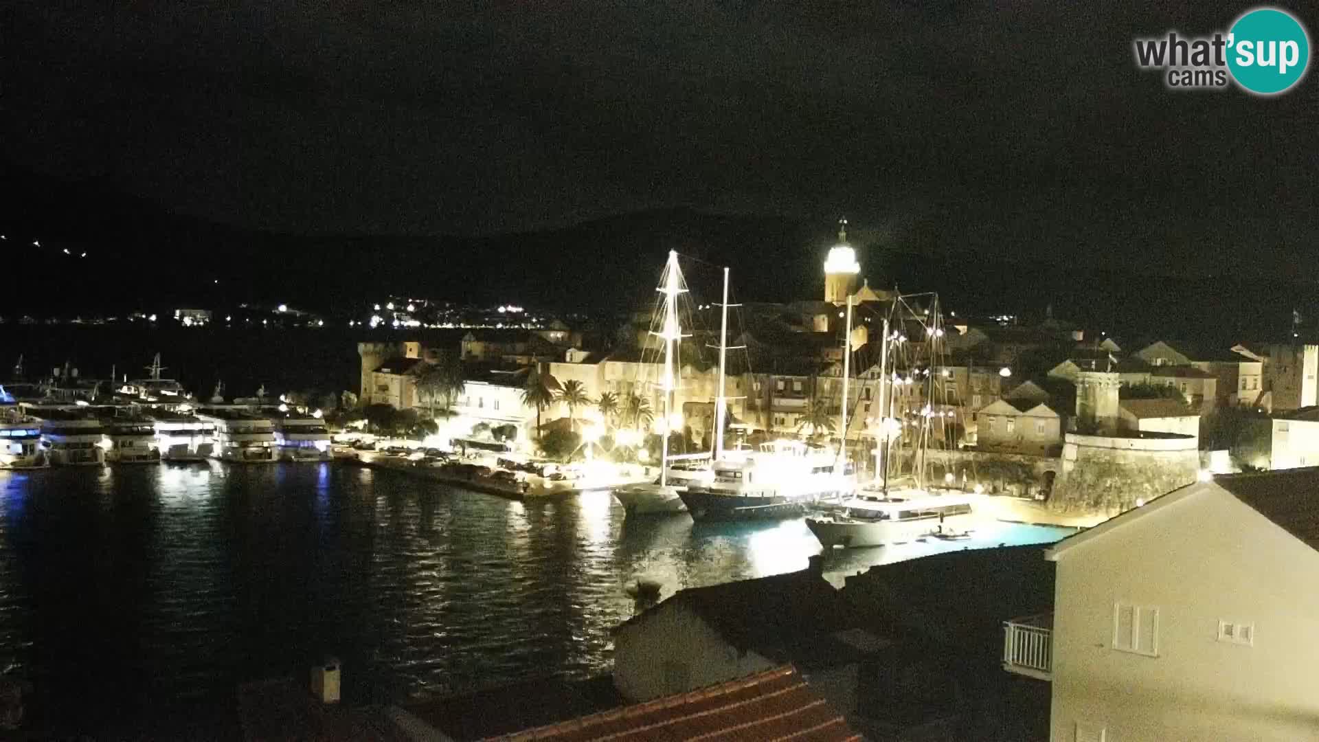 Panorama mesta Korčula kamera v živo