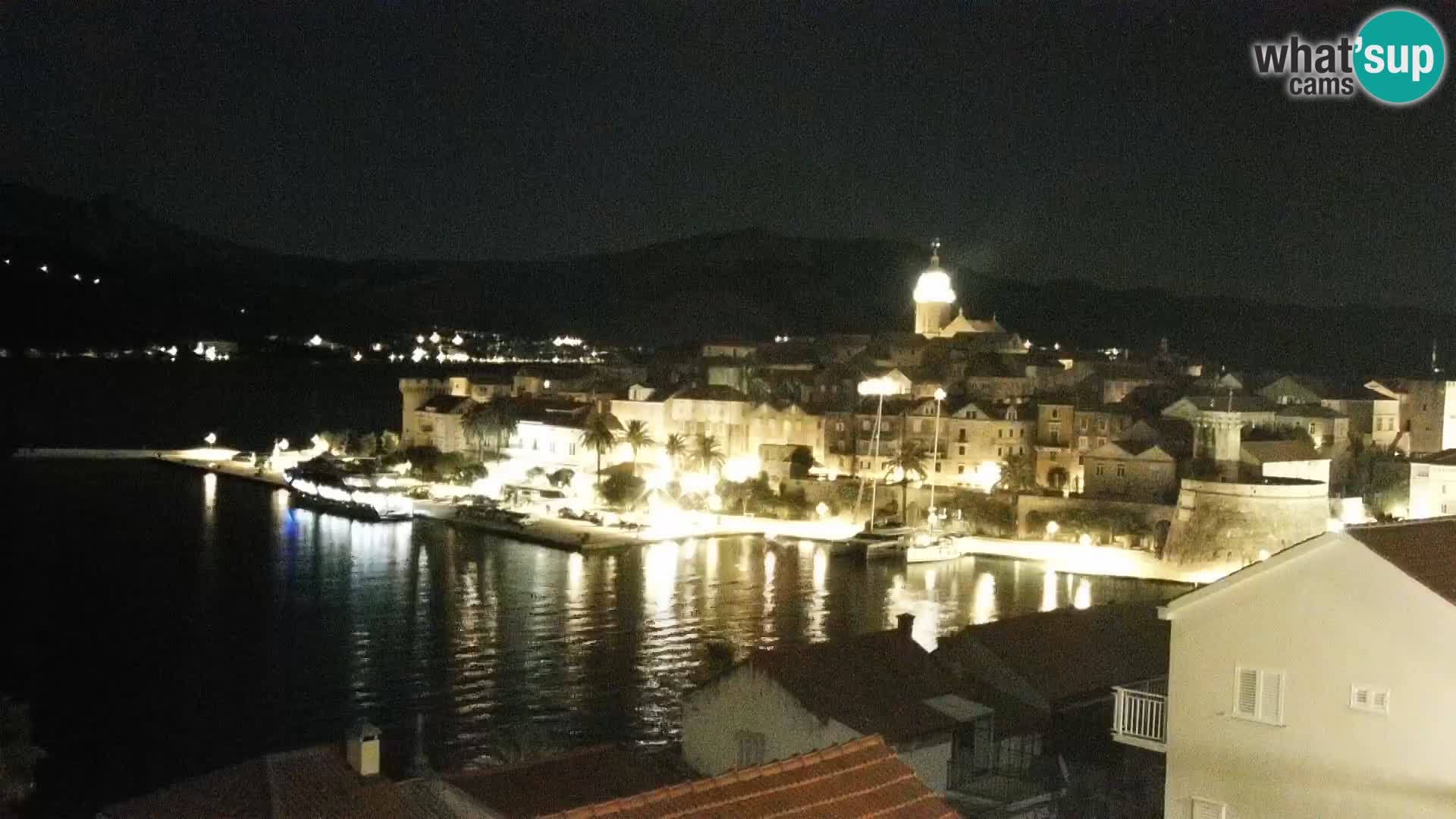 Panorama mesta Korčula kamera v živo