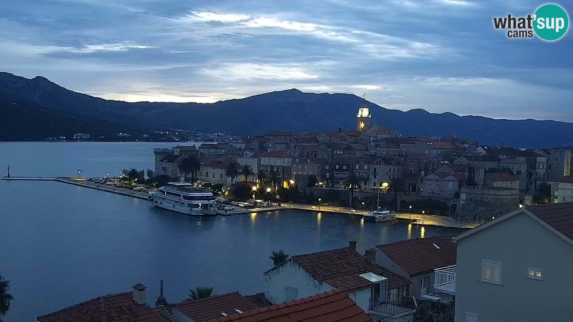 Panorama mesta Korčula kamera v živo