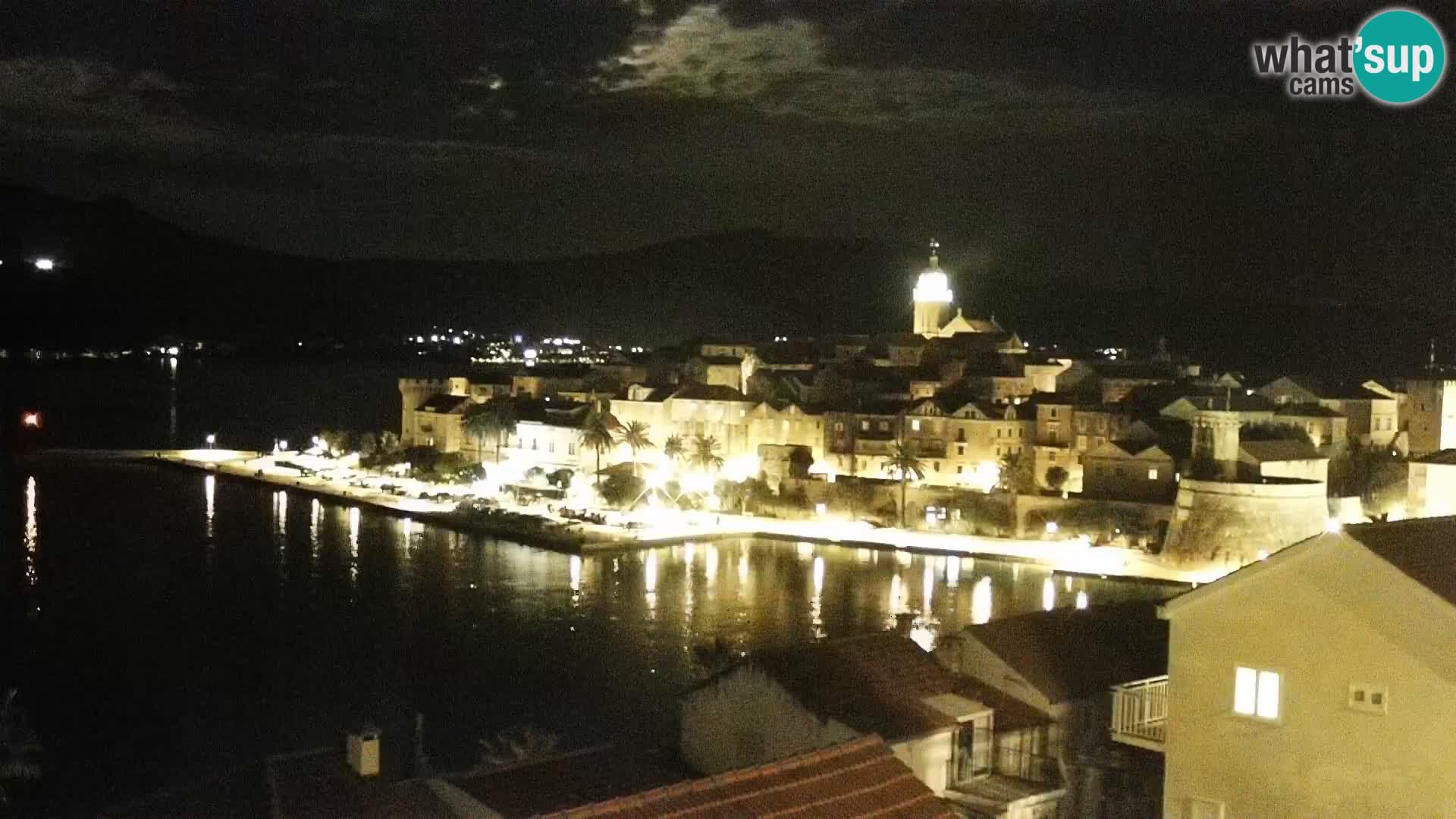 Panorama mesta Korčula kamera v živo