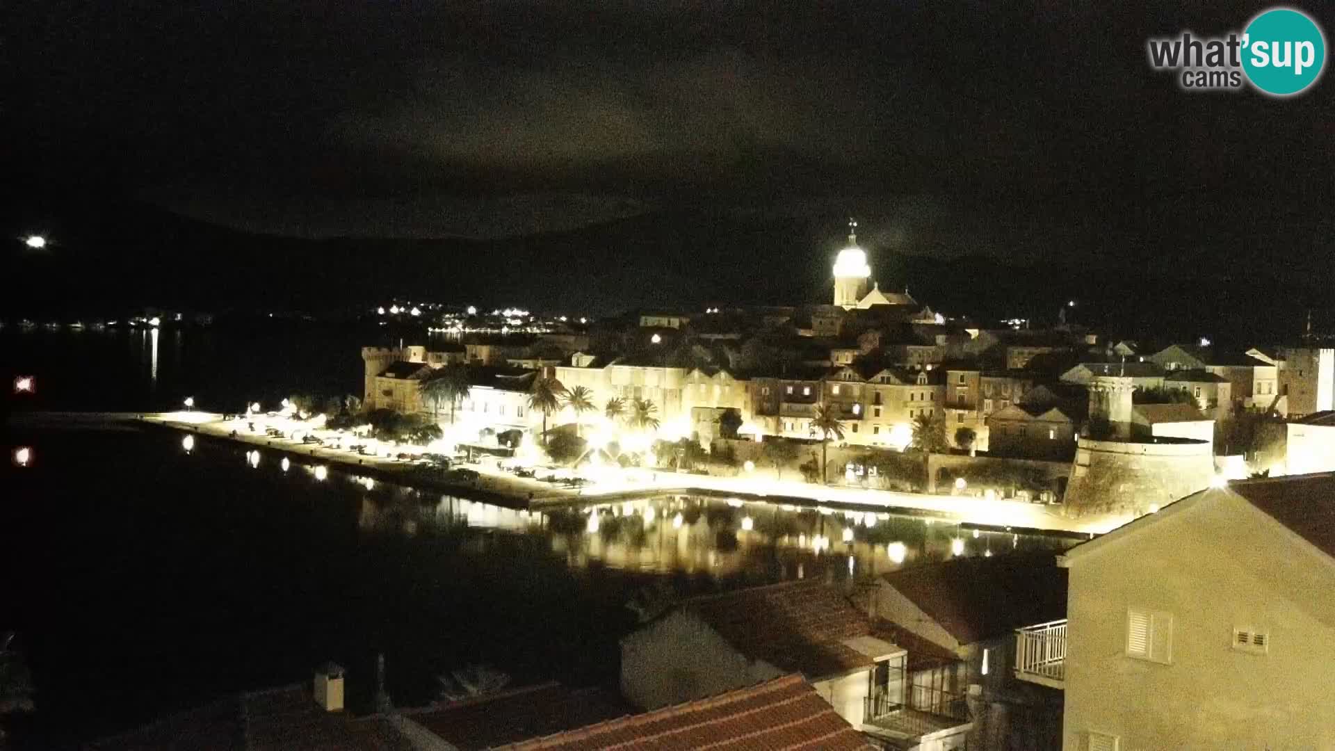 Panorama mesta Korčula kamera v živo