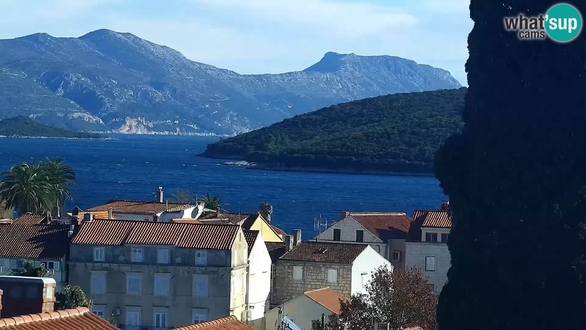 Panorama mesta Korčula kamera v živo