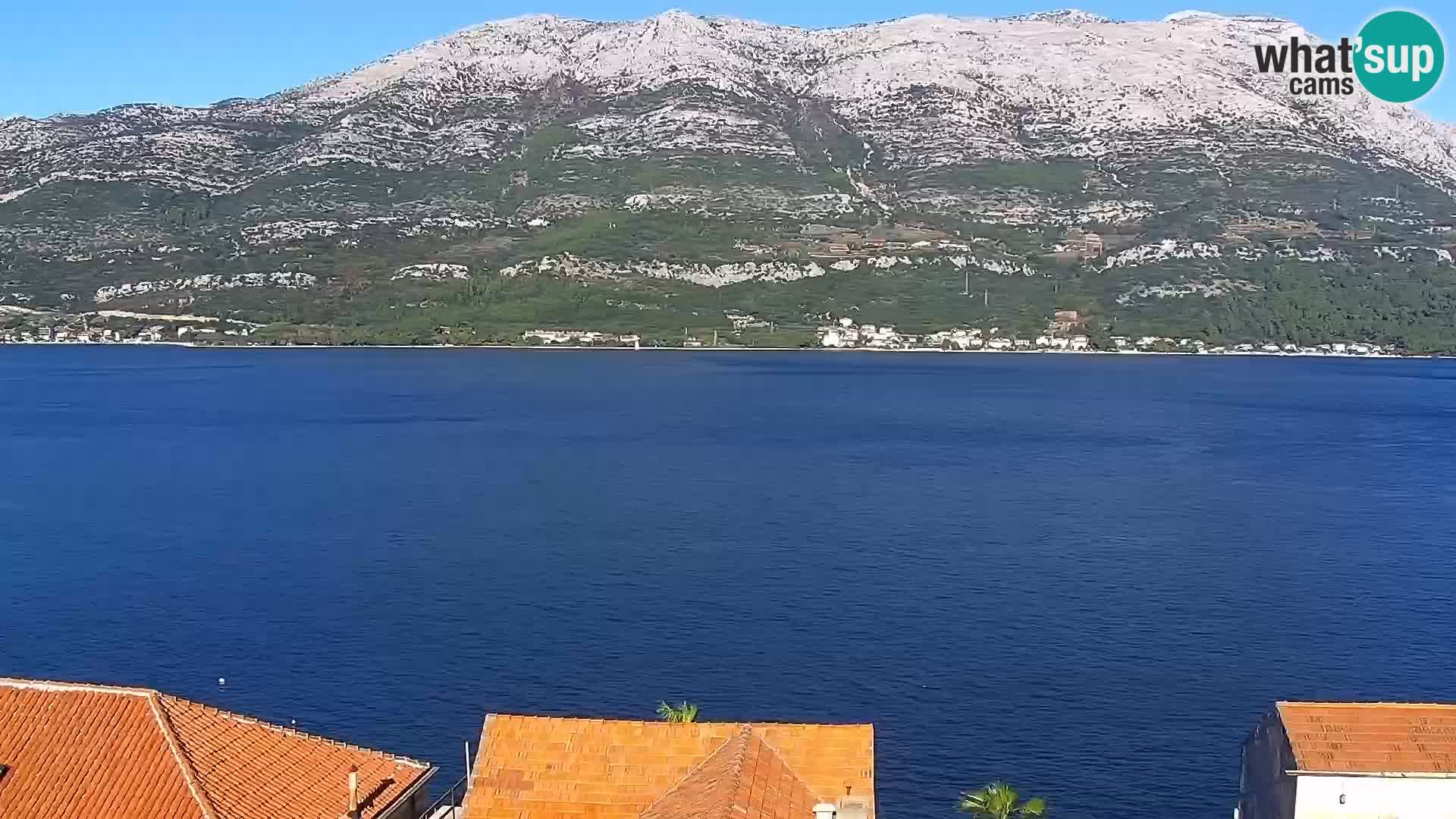 Panorama mesta Korčula kamera v živo