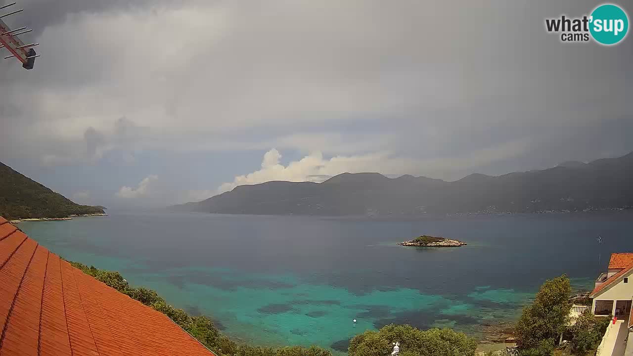 Korčula live webcam – Tri Žala panorama verso Pelješac