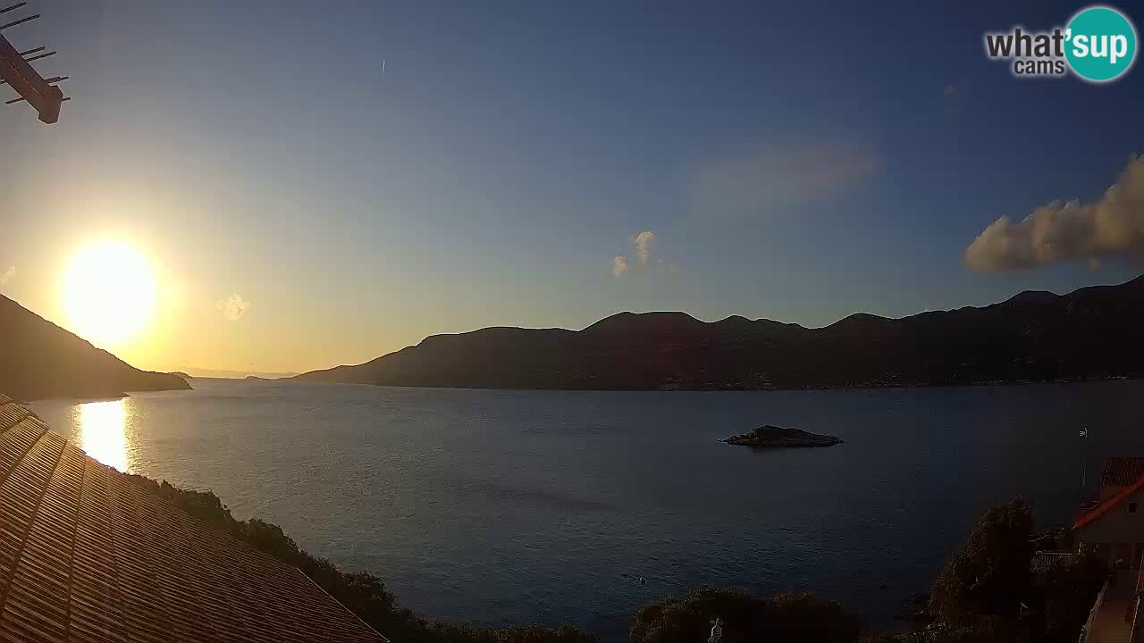 Korčula live webcam – Tri Žala panorama verso Pelješac